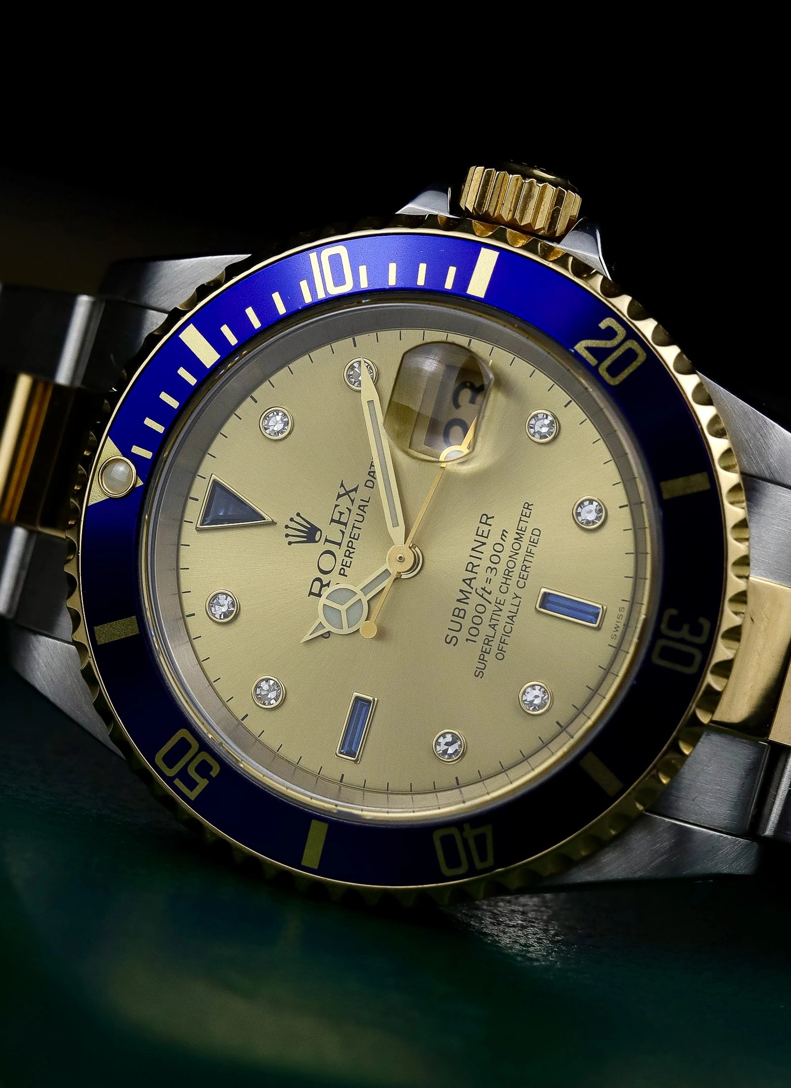 1999 Rolex Submariner Serti Dial Ref 16613