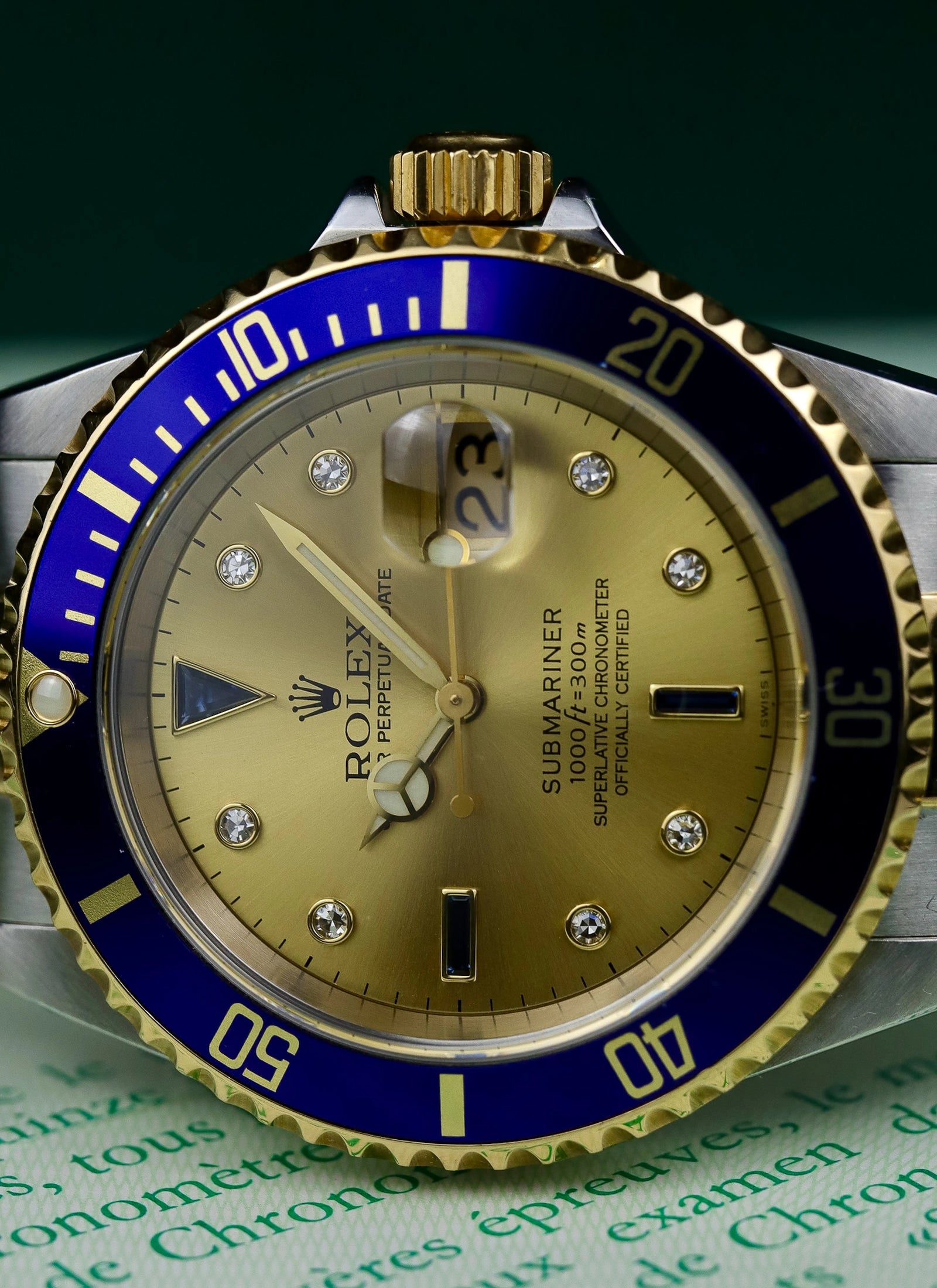1999 Rolex Submariner Serti Dial Ref 16613