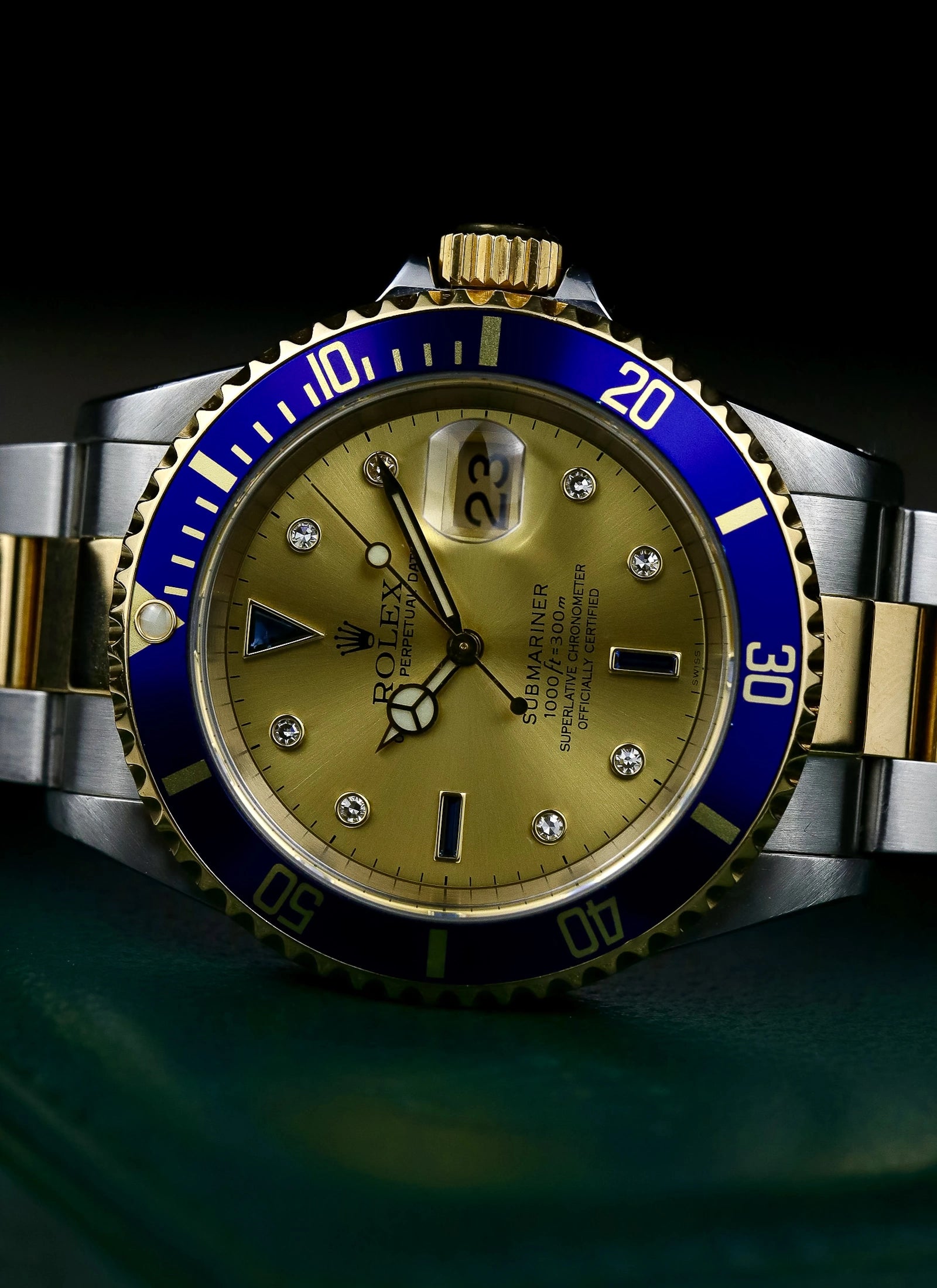 1999 Rolex Submariner Serti Dial Ref 16613