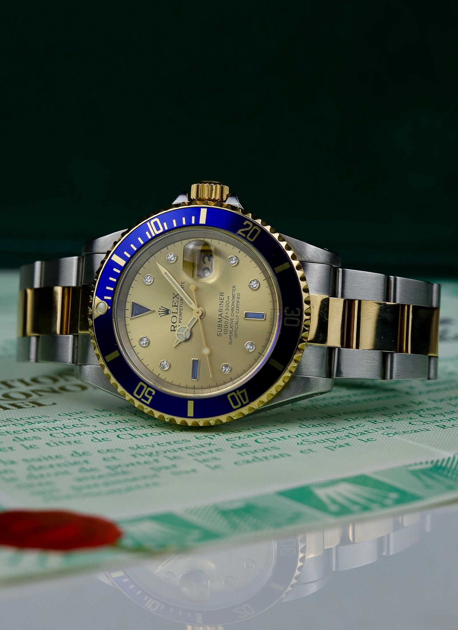 1999 Rolex Submariner Serti Dial Ref 16613