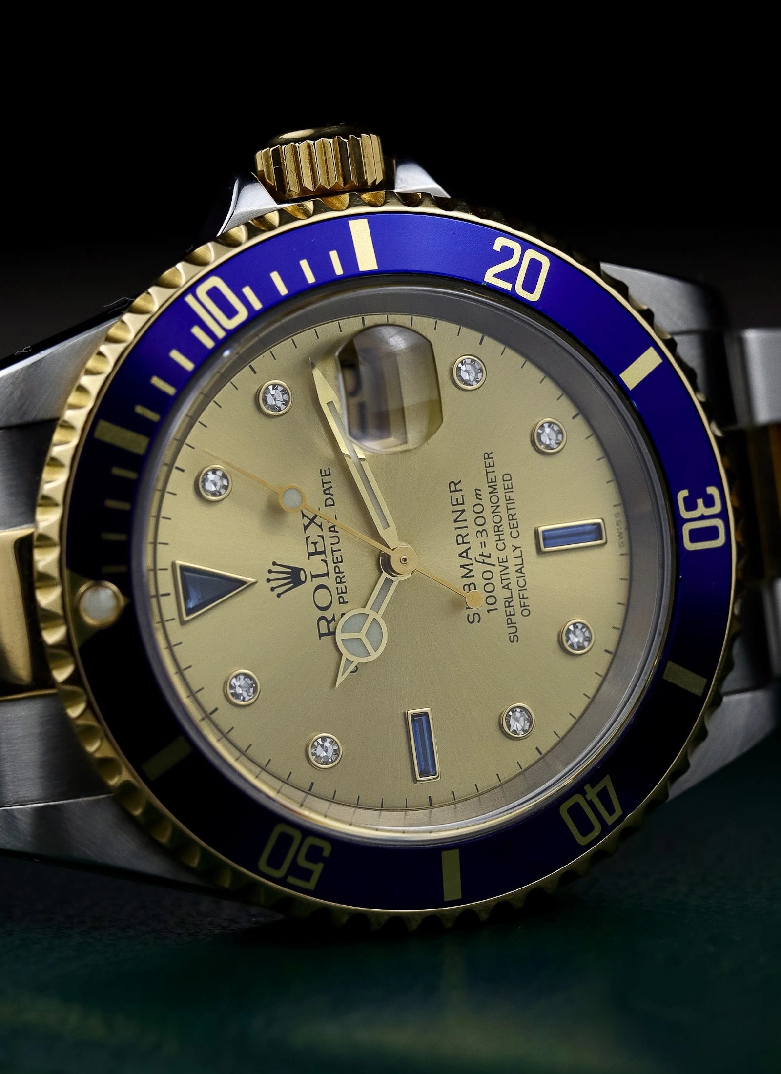 1999 Rolex Submariner Serti Dial Ref 16613