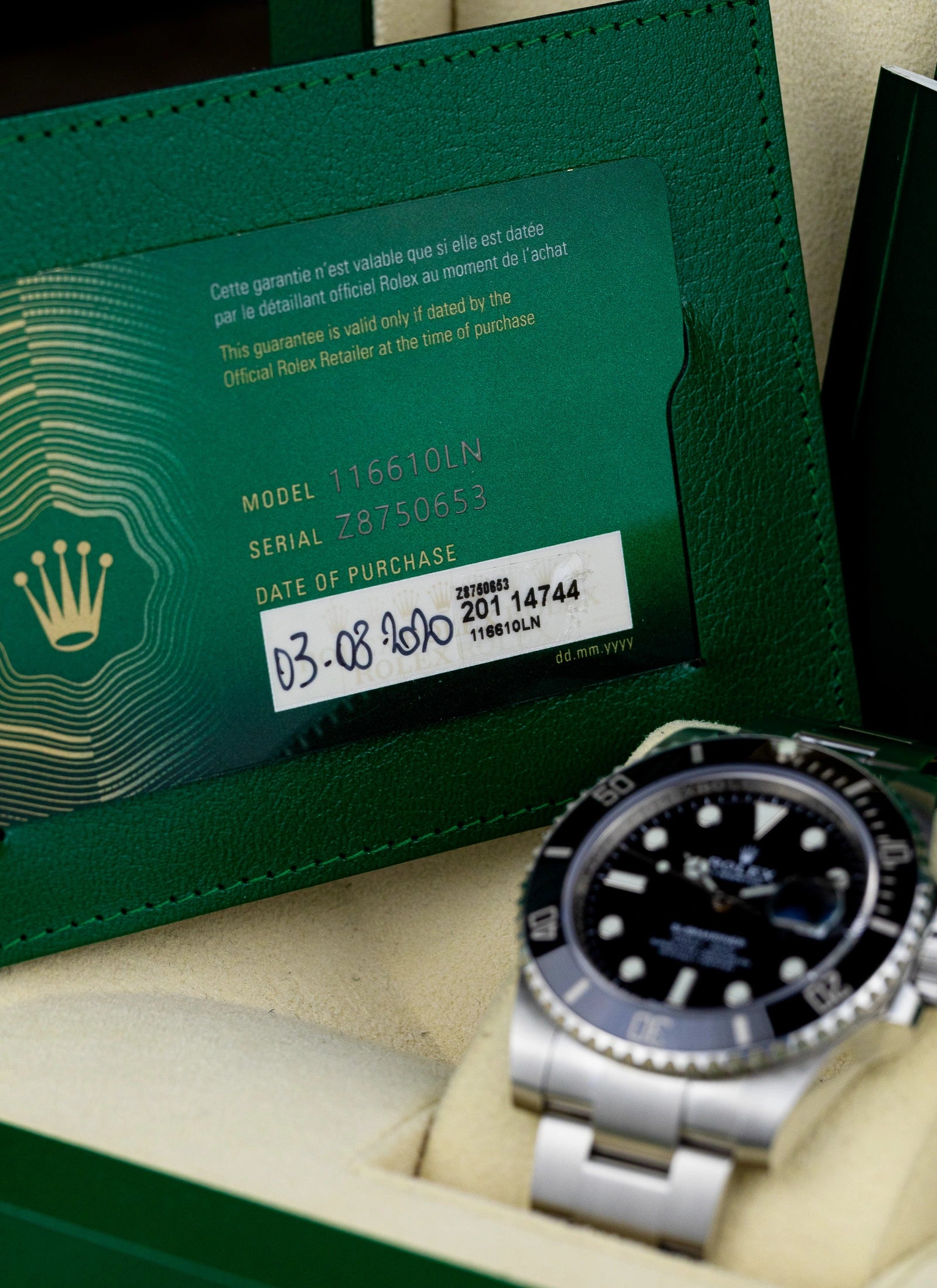 2020 Rolex Submariner Ref 116610LN Full Set