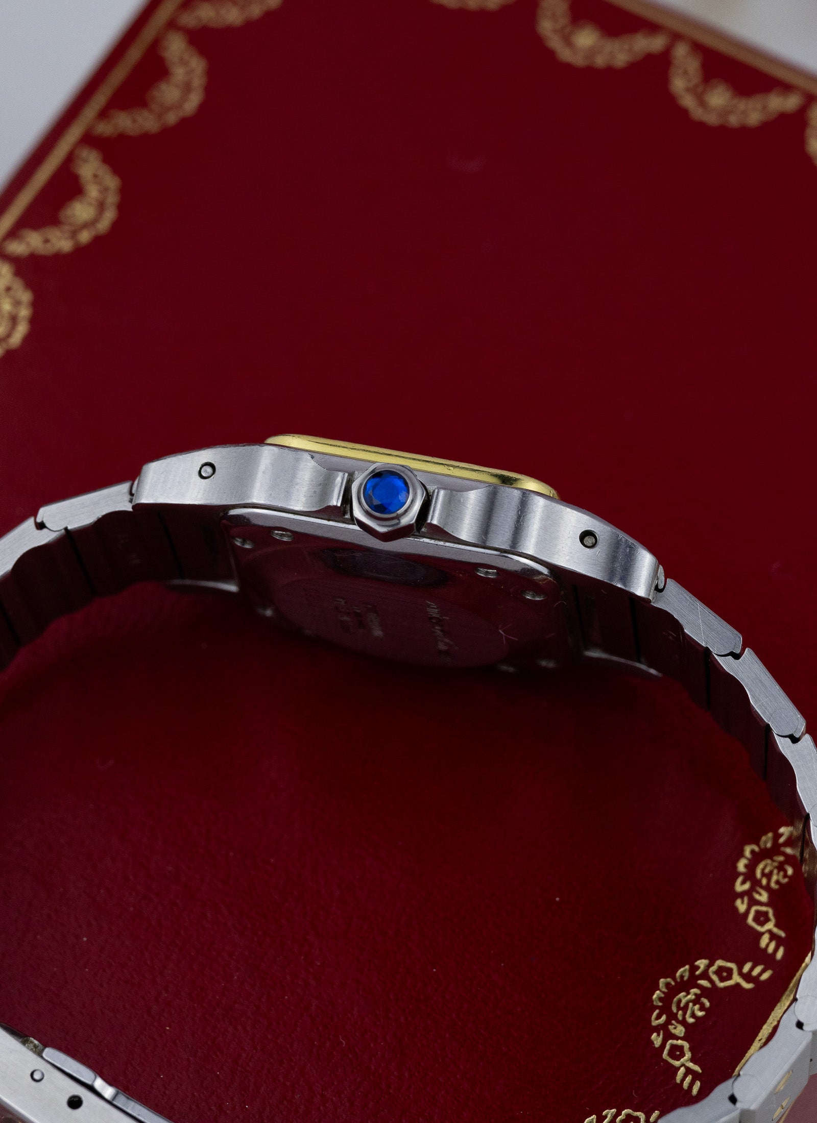 1990s Lady Cartier Santos Caree Automatique Unpolished Box