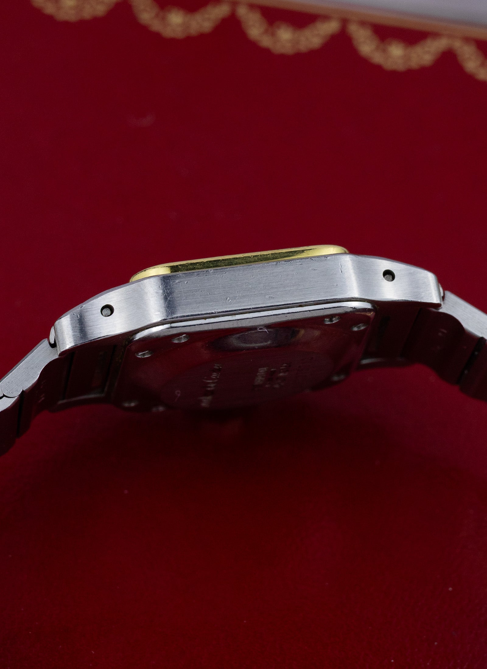 1990s Lady Cartier Santos Caree Automatique Unpolished Box