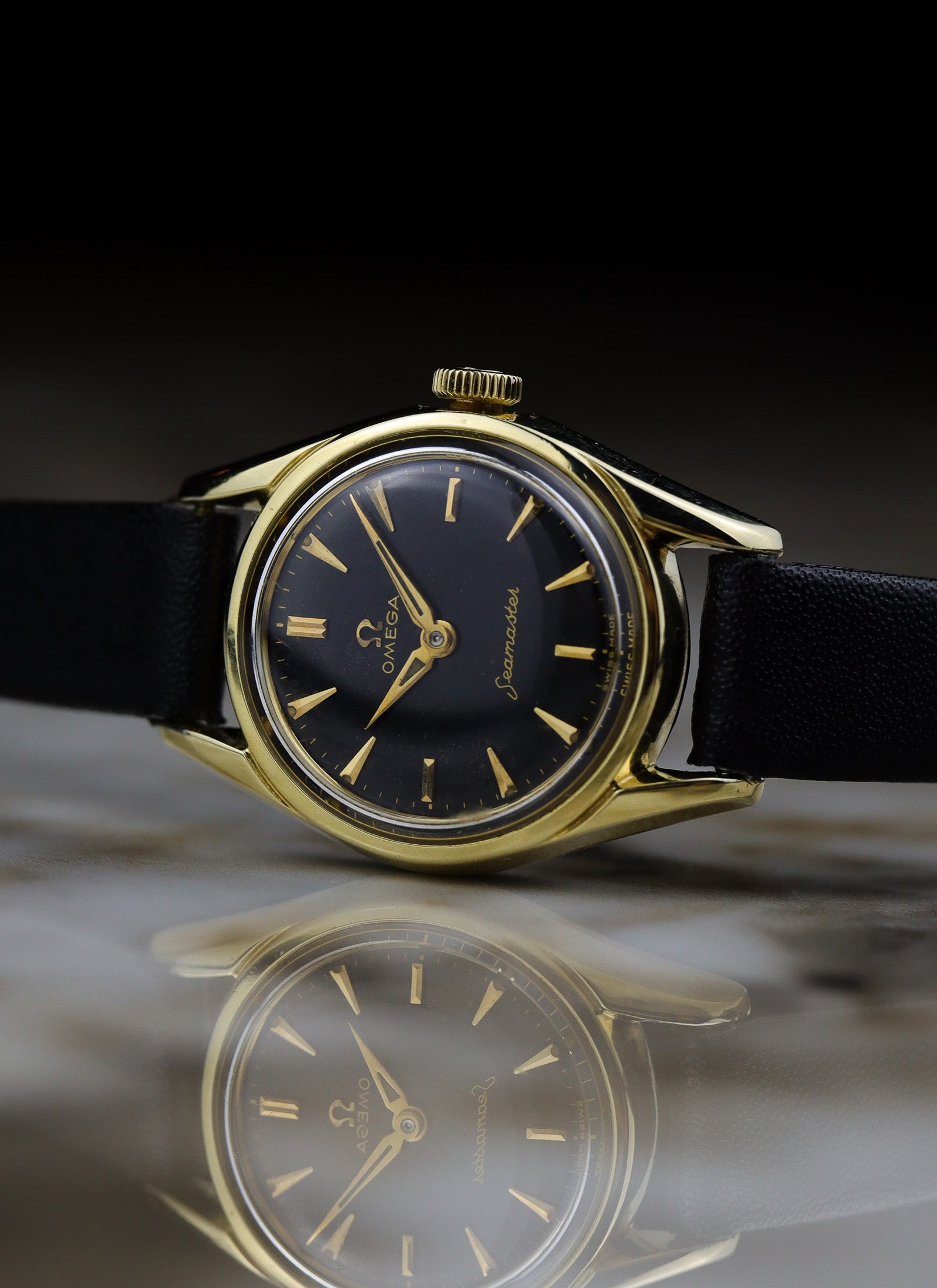 1958 Lady Omega Seamaster Black Dial 2967-3/2968 cal. 244 Serviced
