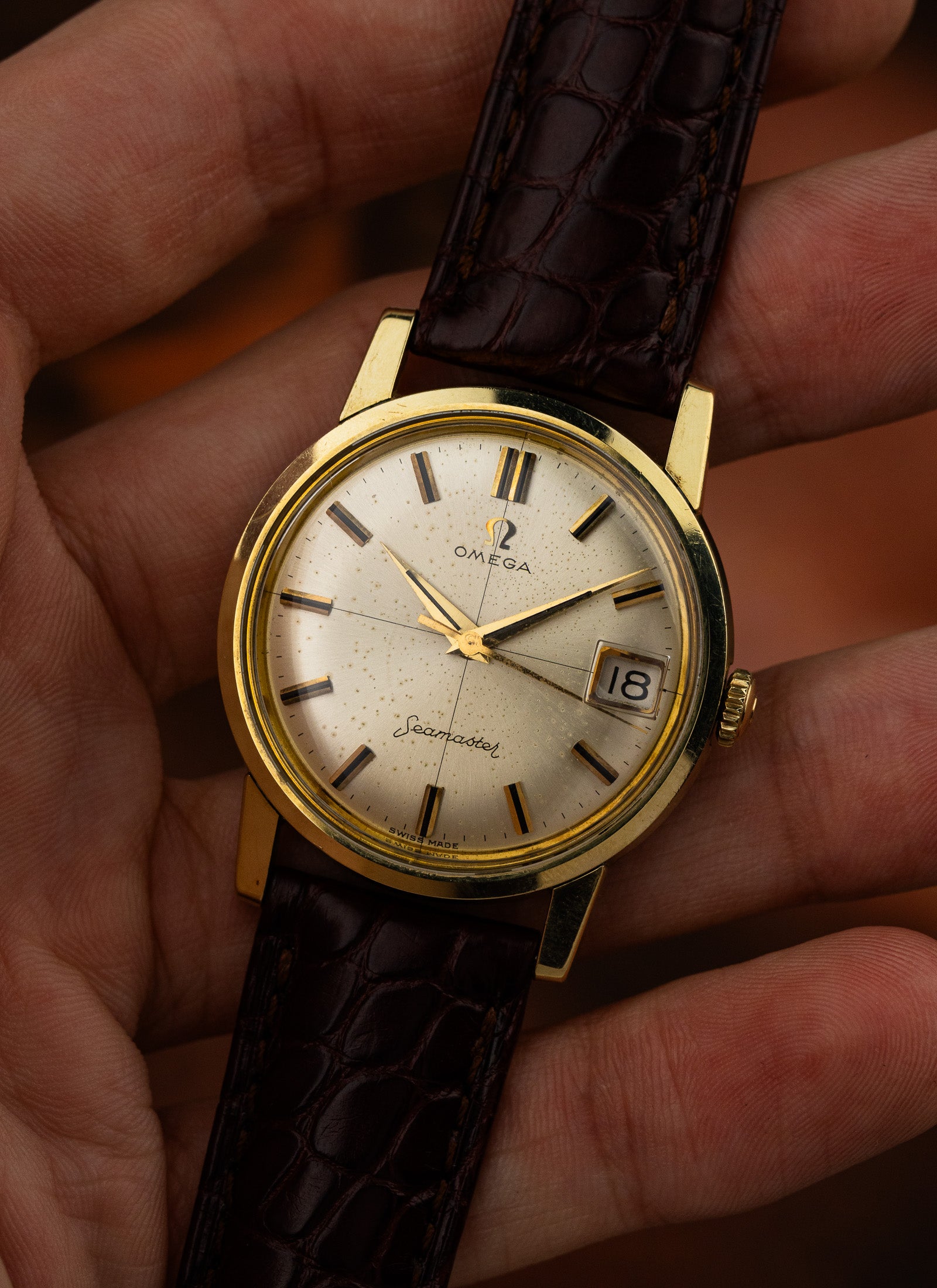 1962 Omega Seamaster Crosshair Gold Cap 14384-61 SC cal. 610 Serviced