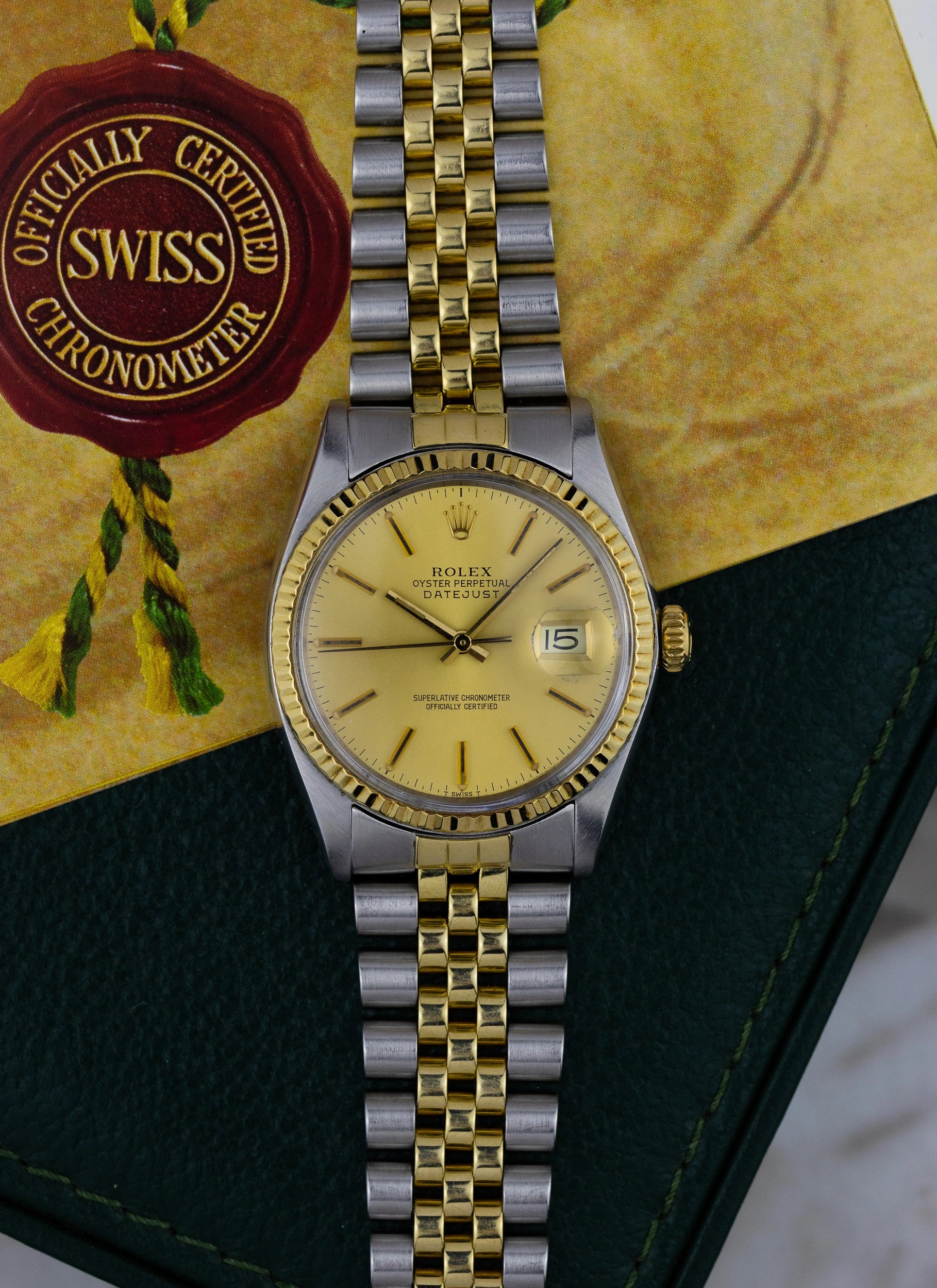 1977 Rolex Datejust Champagne 16013 Box