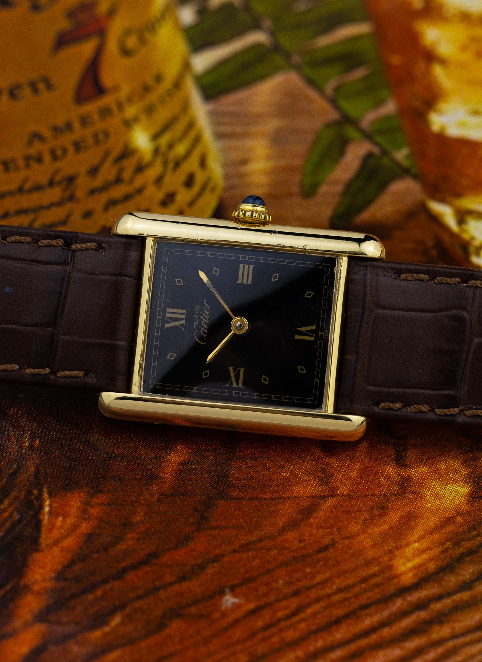 1990s Cartier Tank Must Black Dial 590005