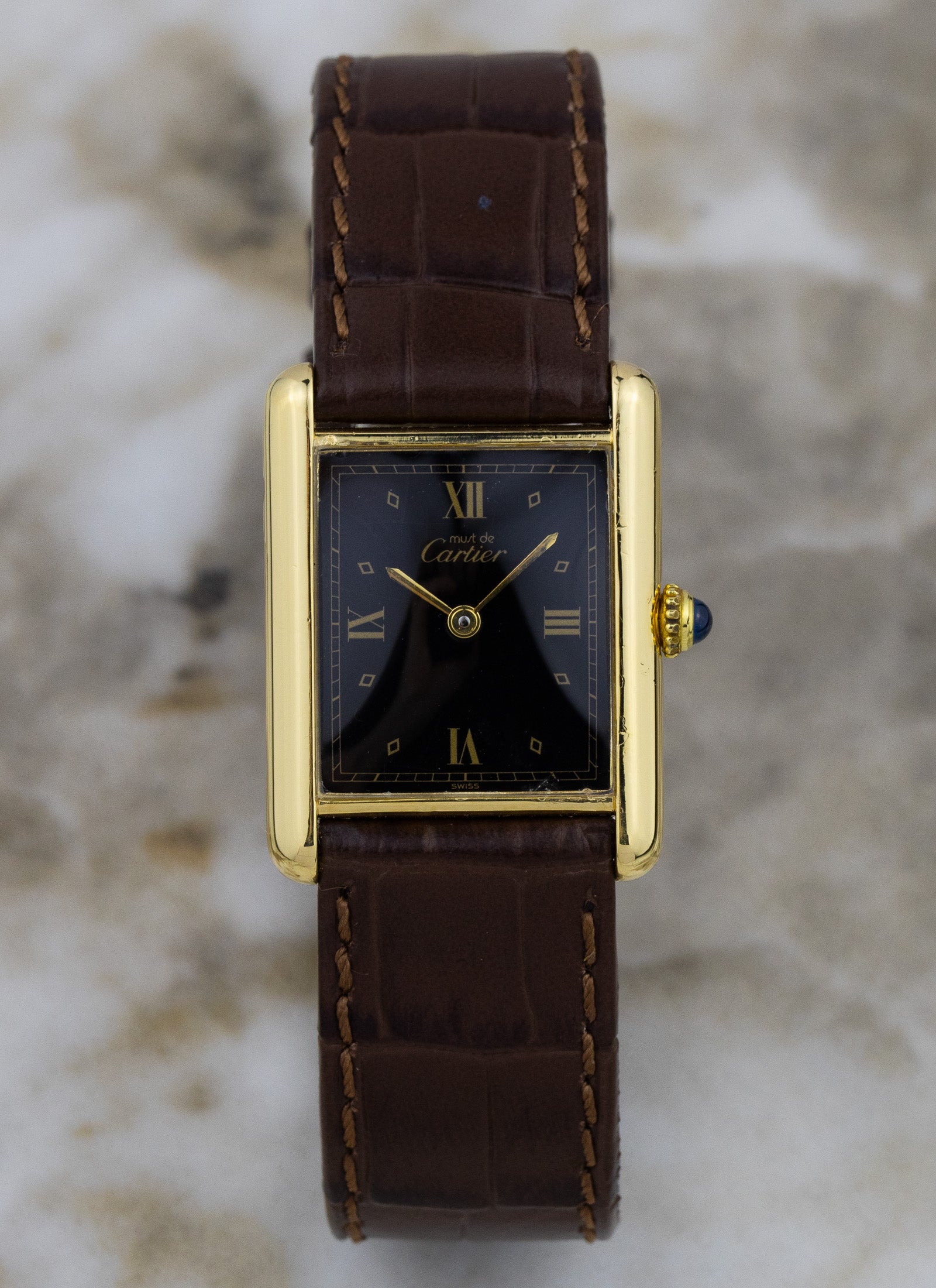 1990s Cartier Tank Must Black Dial 590005
