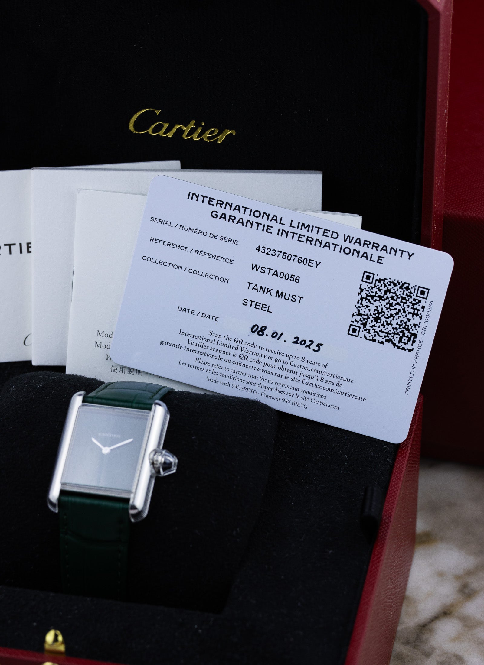 2025 Cartier Tank Green Dial WSTA0056 Full Set