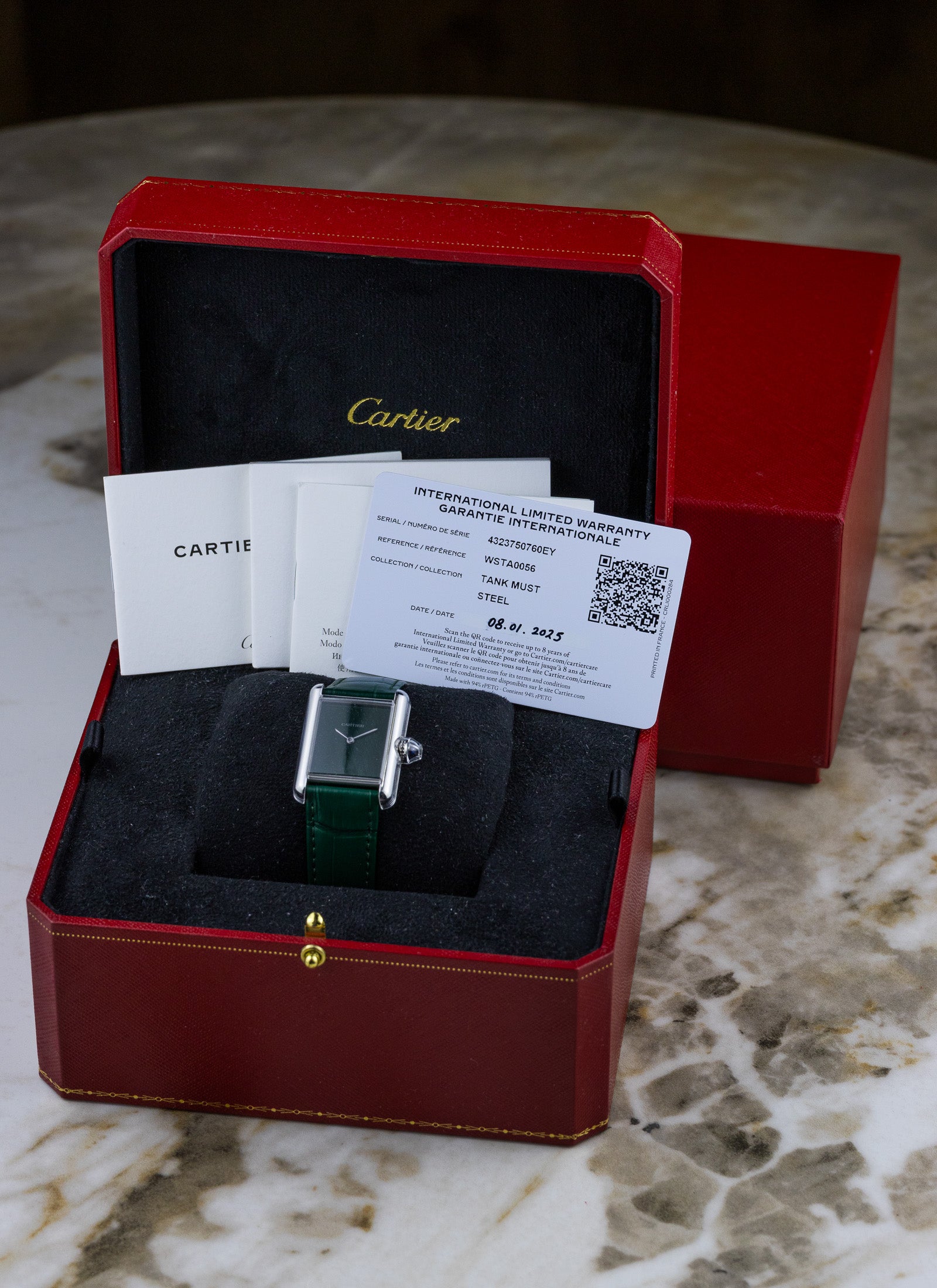 2025 Cartier Tank Green Dial WSTA0056 Full Set