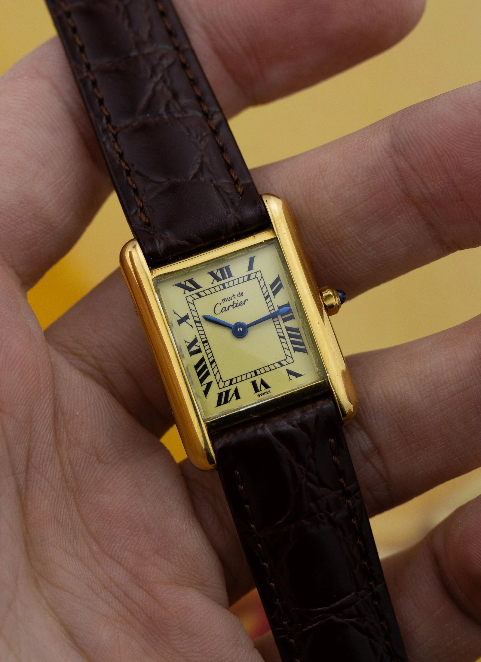 1990s Lady Cartier Must Tank Ivory Quartz