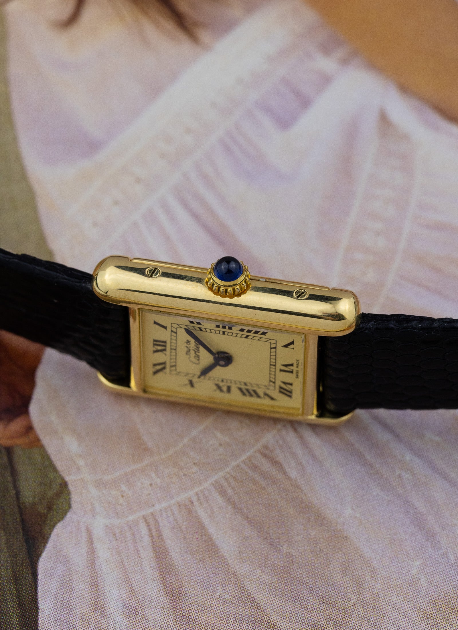 1980s Lady Cartier Must Tank Ivory Manual Winding