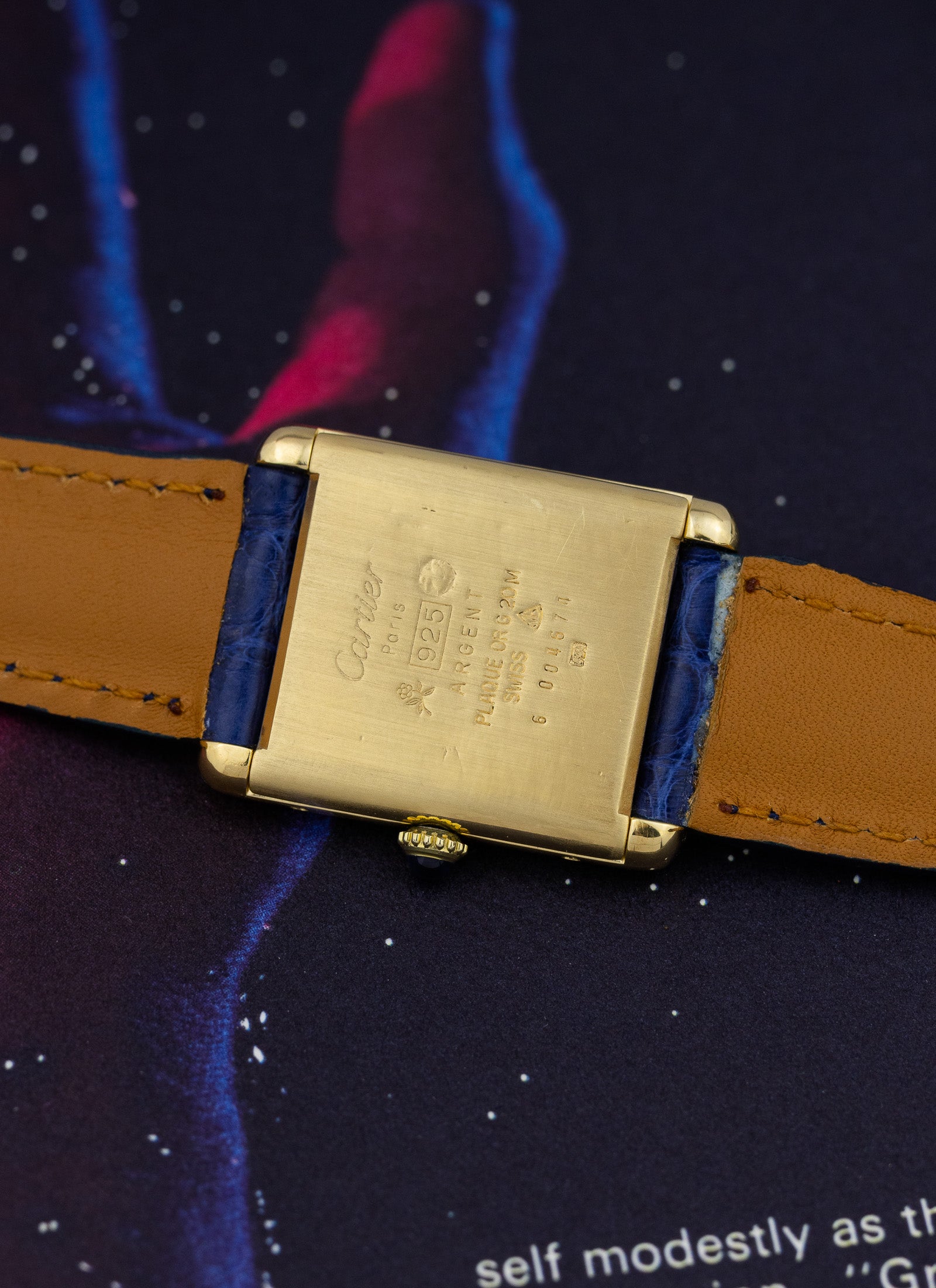 1980s Cartier Must Tank Lapis Lazuli Dial Manual Winding
