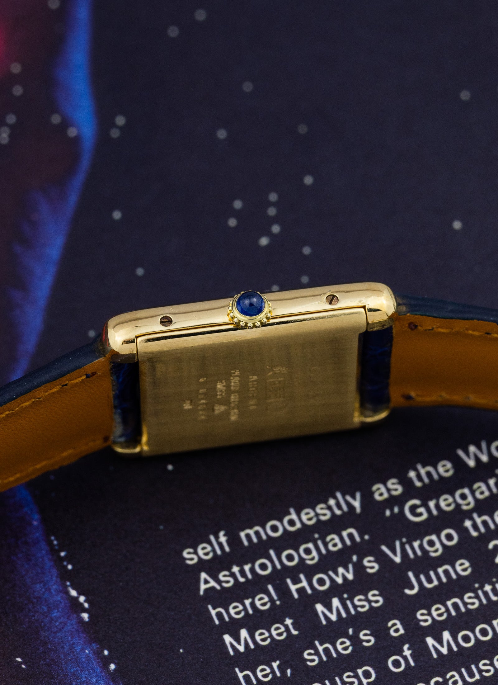 1980s Cartier Must Tank Lapis Lazuli Dial Manual Winding