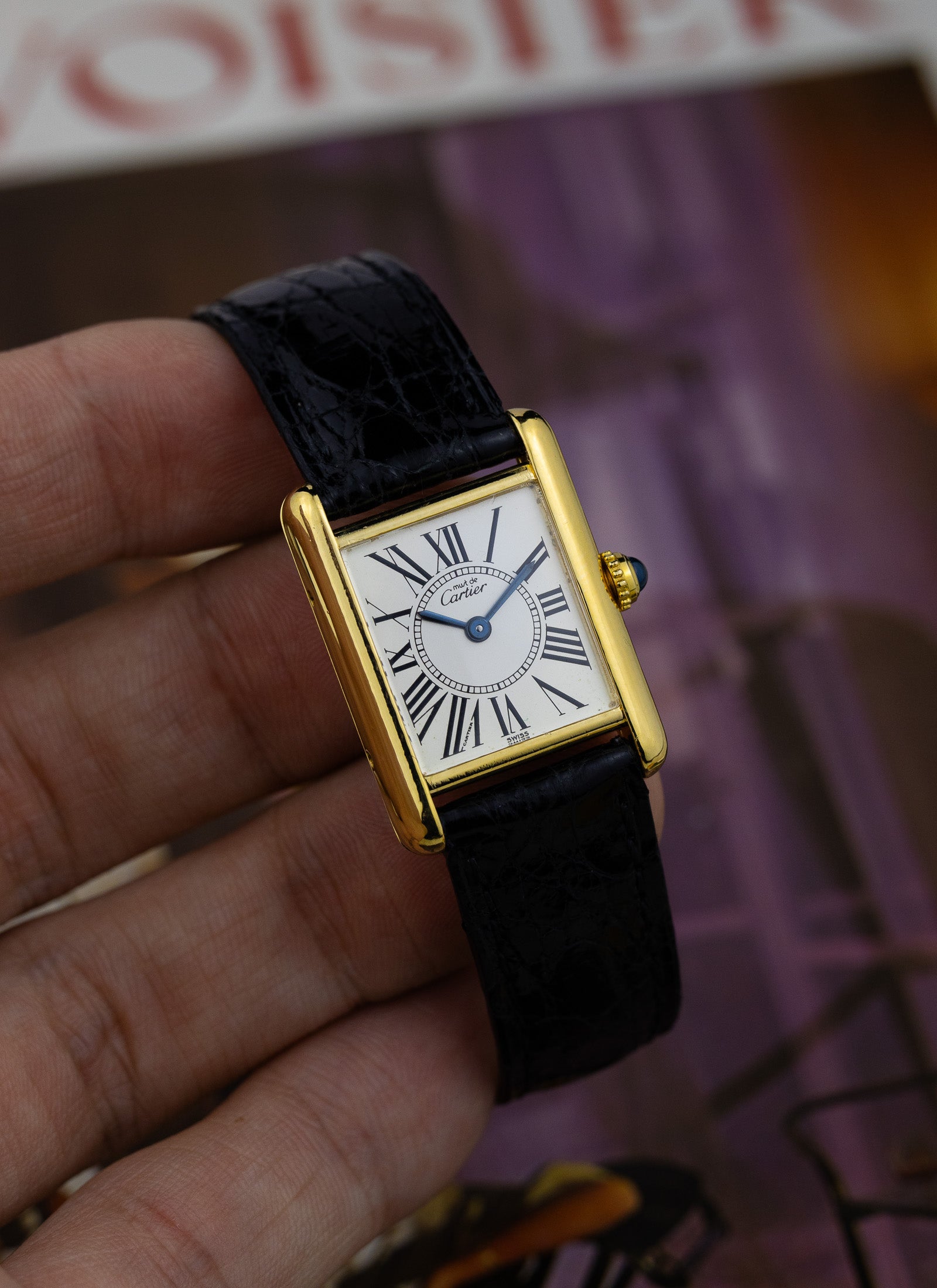 1990s Cartier Tank Opaline Roman Index 5057001
