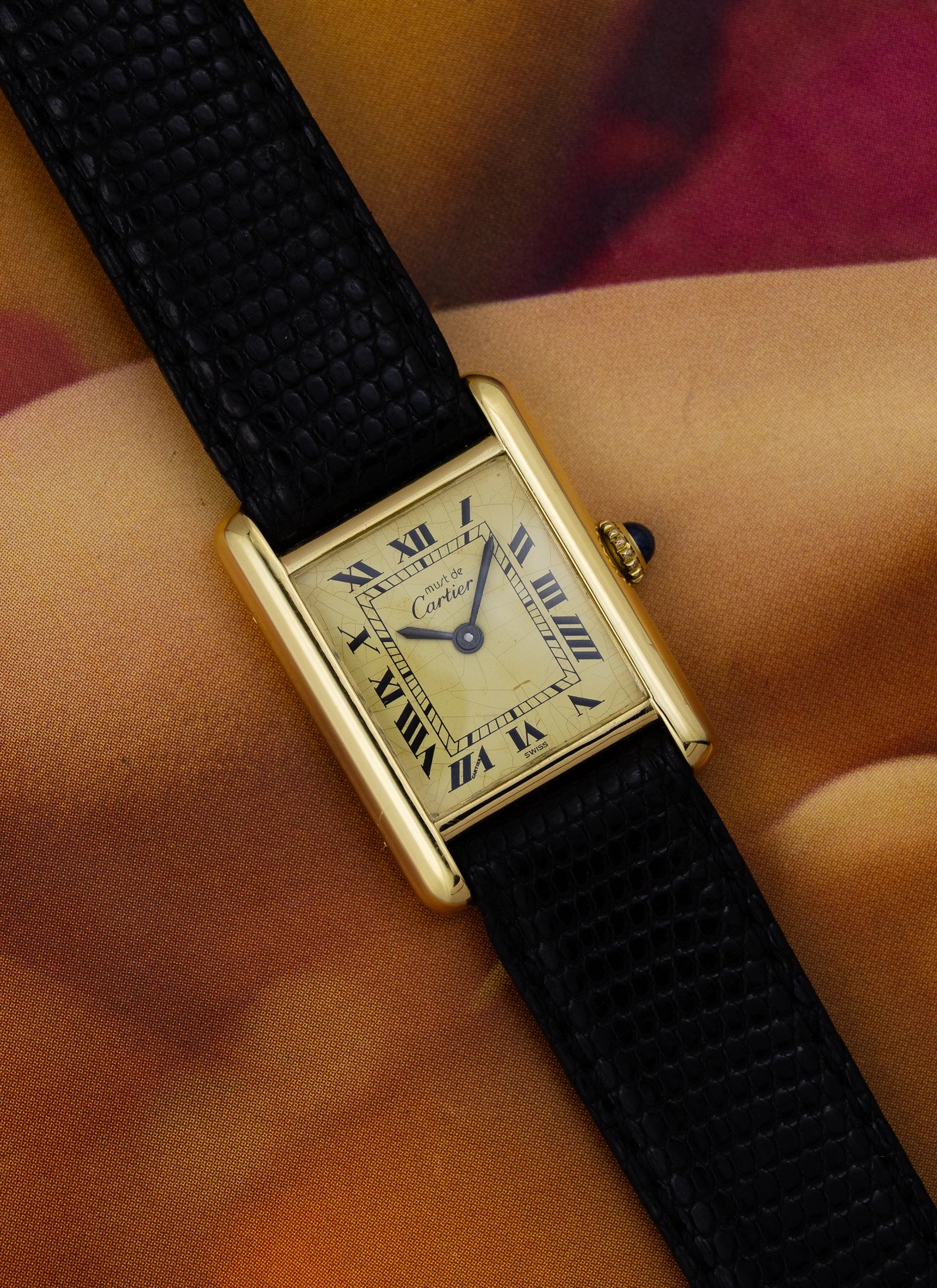 1980s Lady Cartier Must Tank Ivory Manual Winding