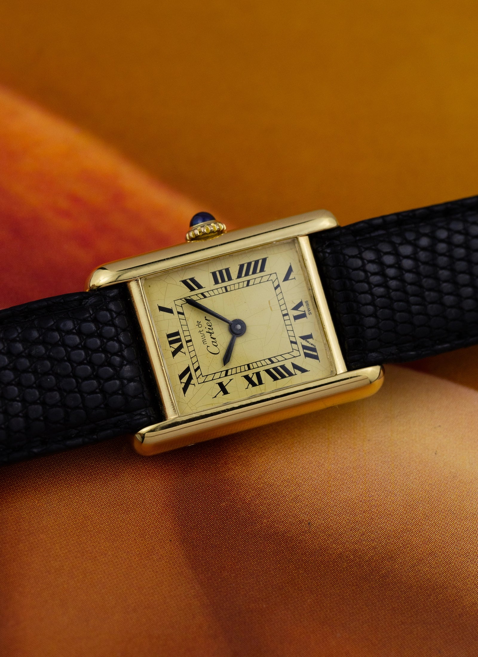 1980s Lady Cartier Must Tank Ivory Manual Winding