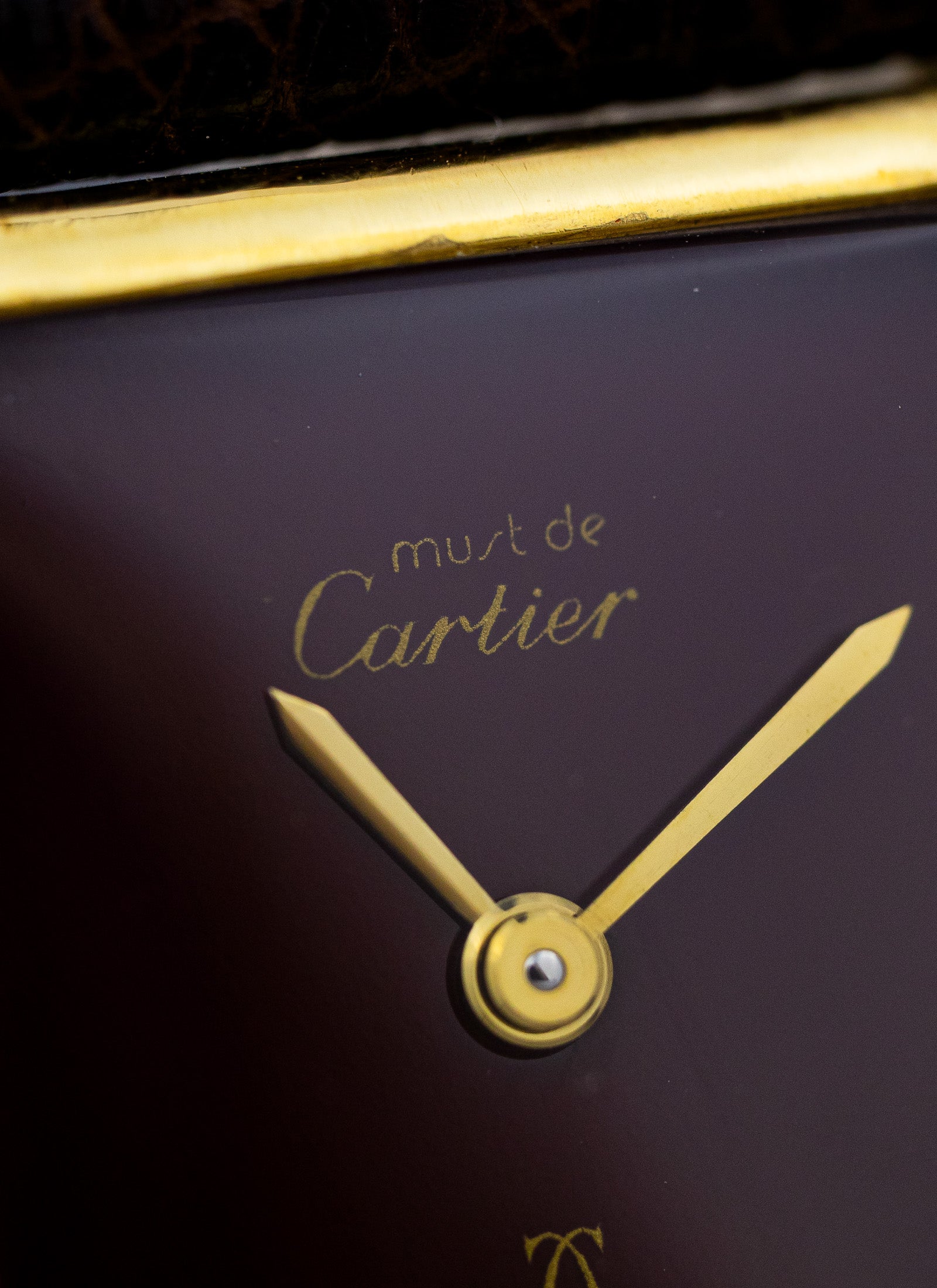 1990s Ladies Must de Cartier Tank Burgundy Dial 3 66001