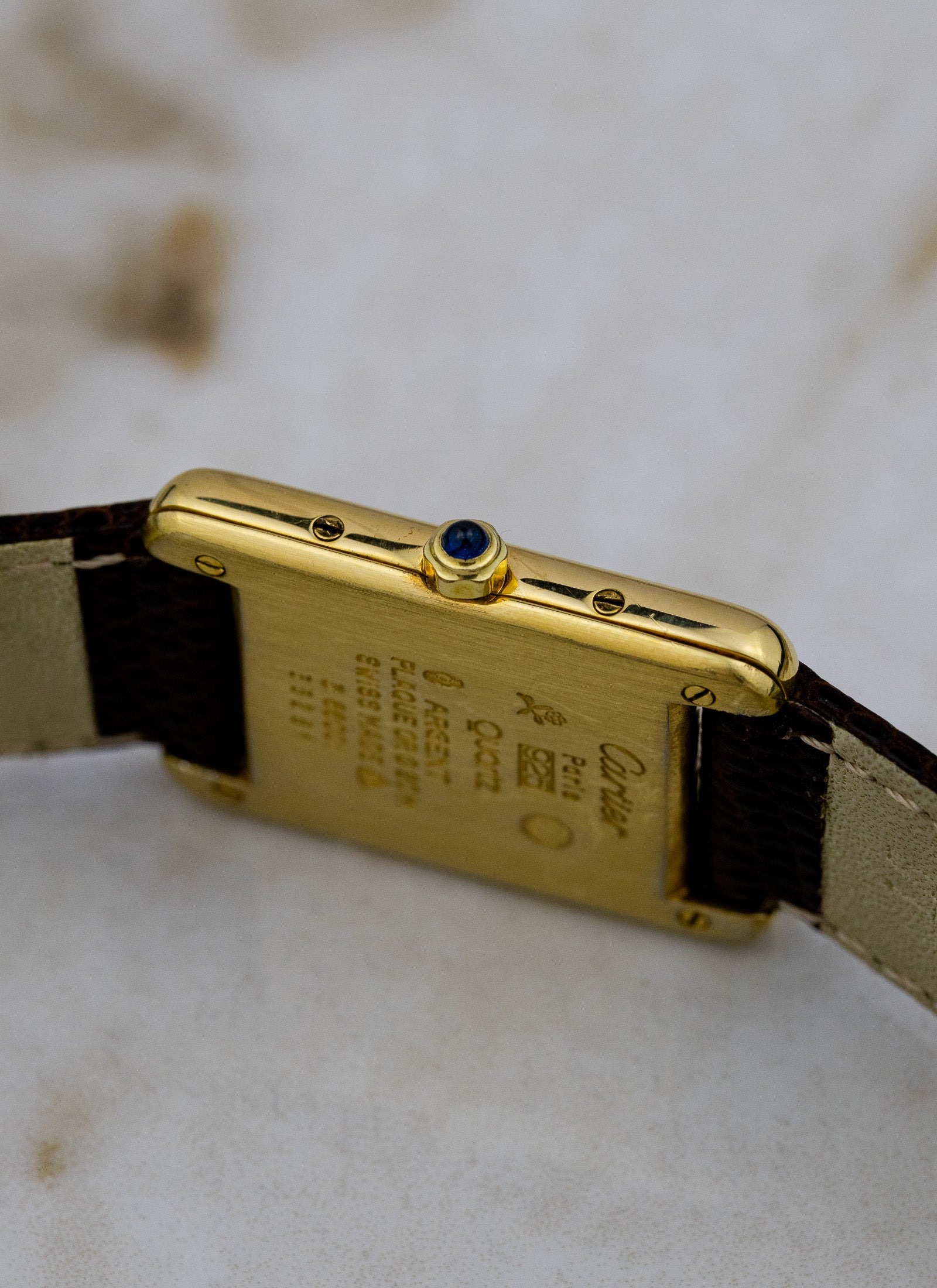 1990s Ladies Must de Cartier Tank Burgundy Dial 3 66001