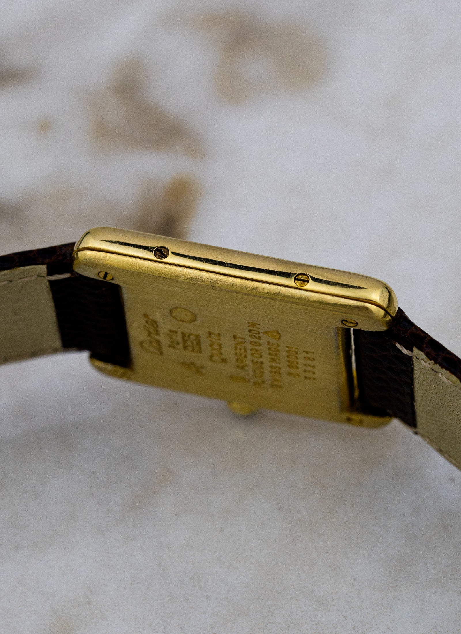 1990s Ladies Must de Cartier Tank Burgundy Dial 3 66001