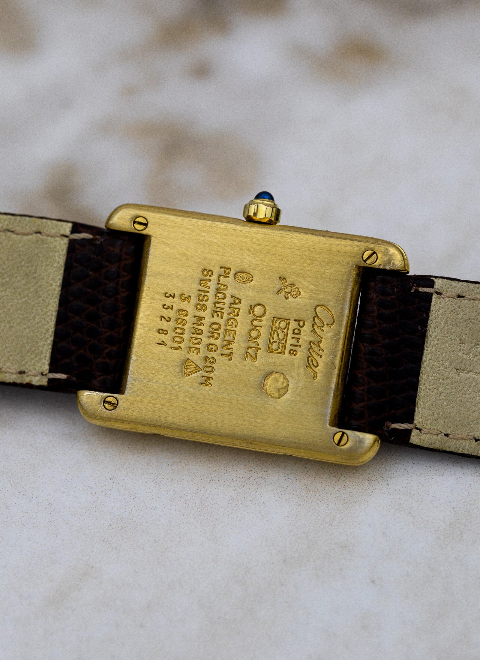1990s Ladies Must de Cartier Tank Burgundy Dial 3 66001