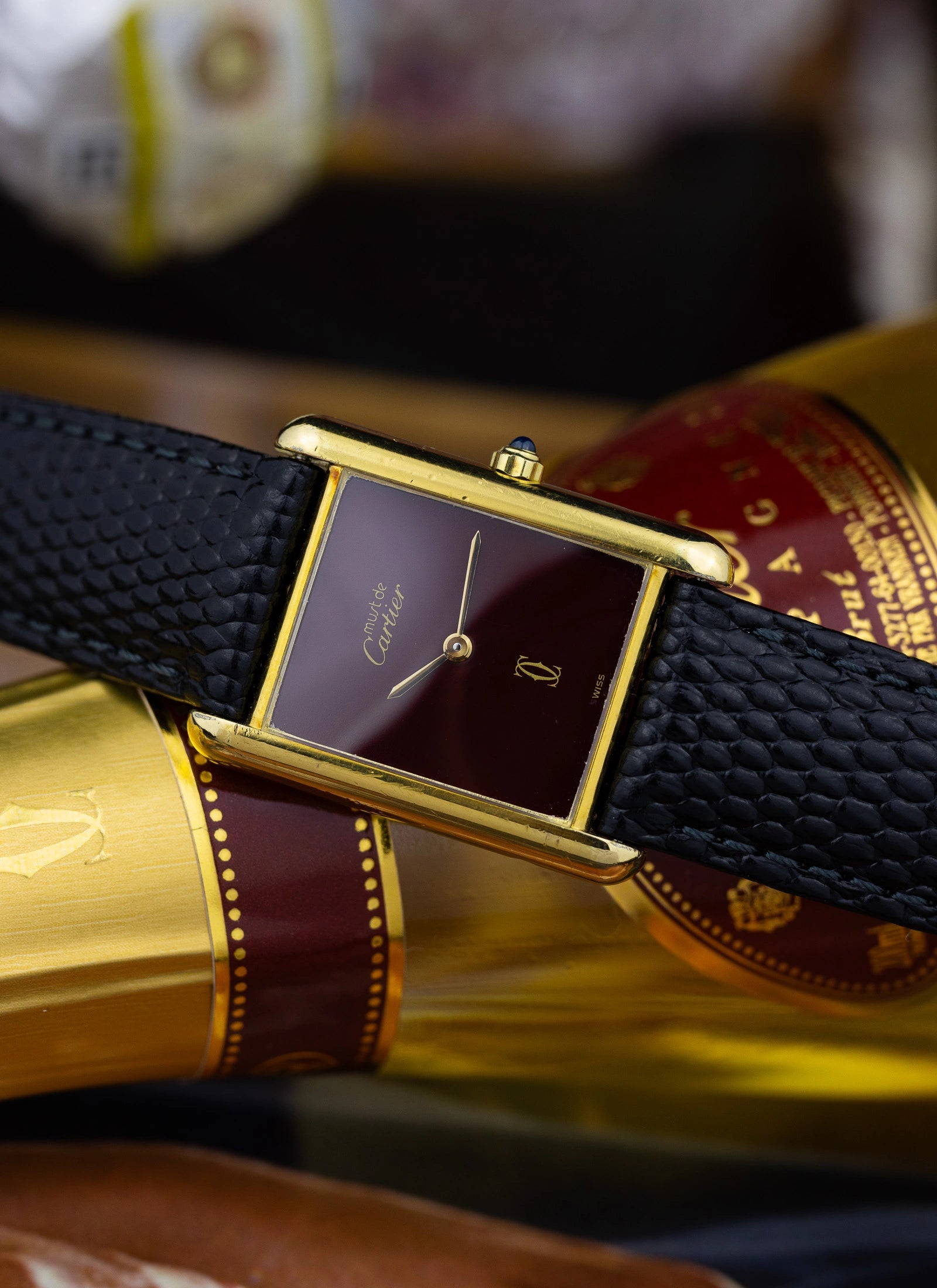 1980s Cartier Tank Must Burgundy 6 81006