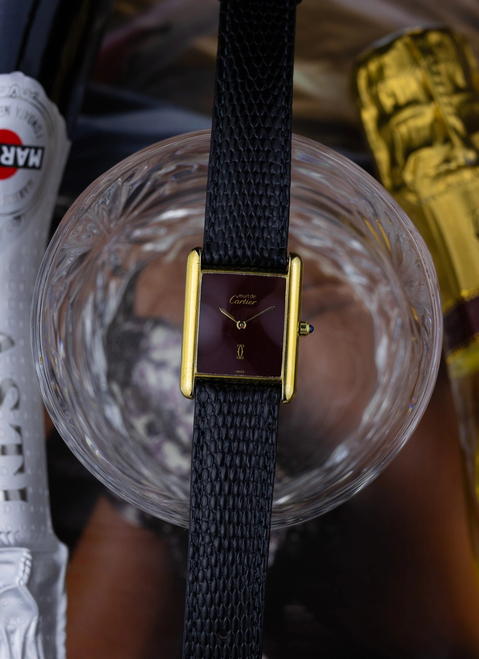 1980s Cartier Tank Must Burgundy 6 81006