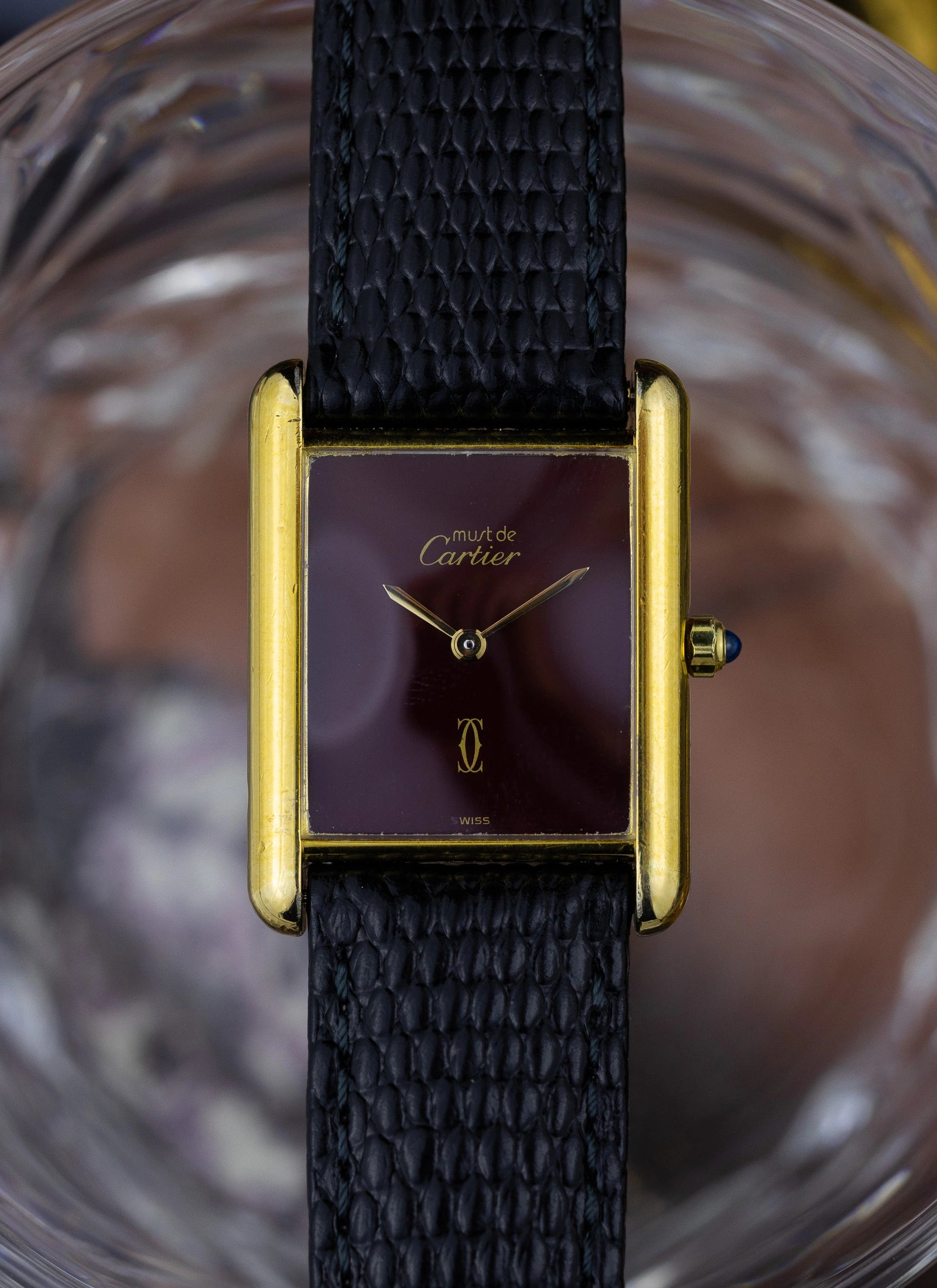 1980s Cartier Tank Must Burgundy 6 81006