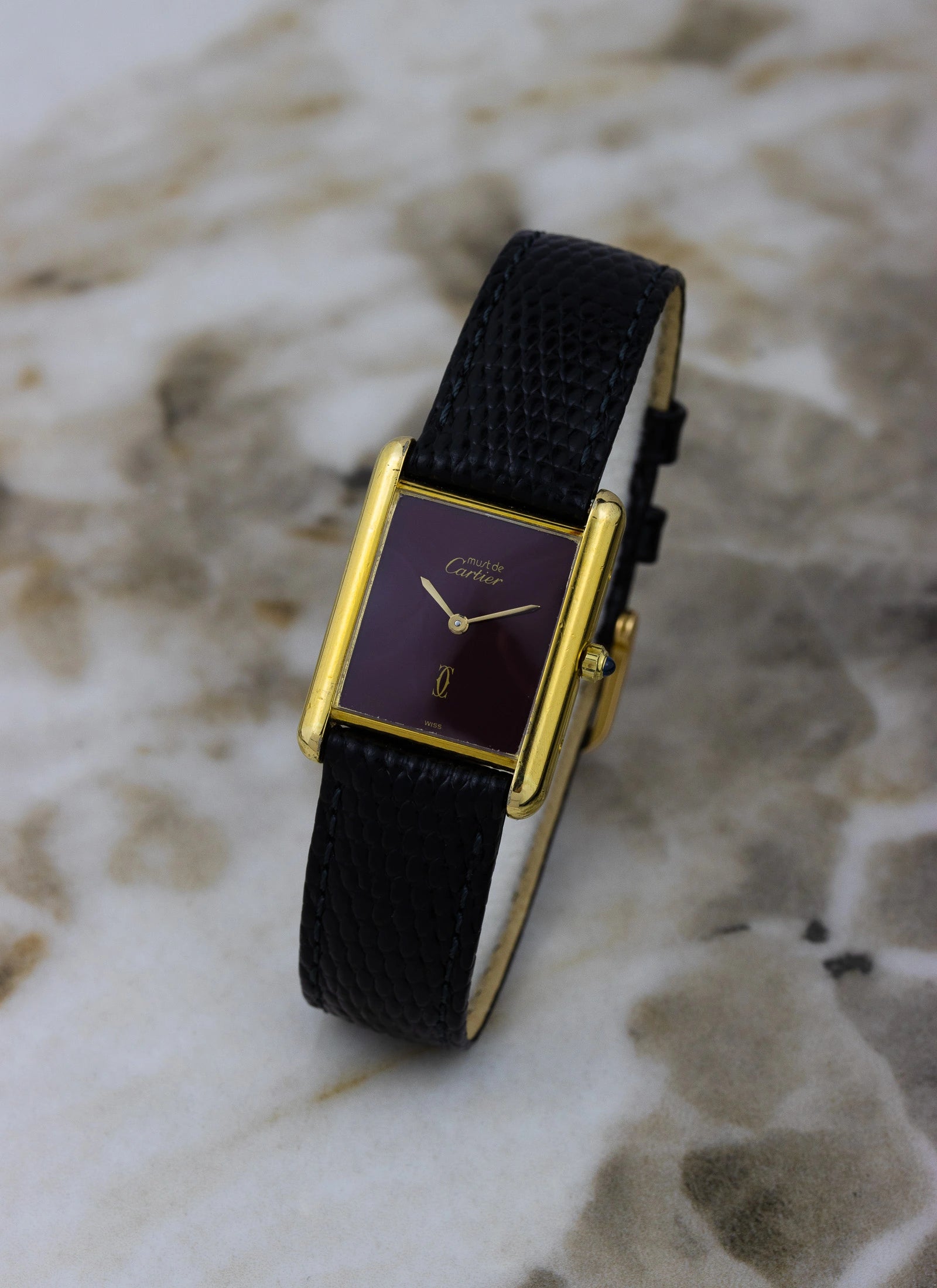 1980s Cartier Tank Must Burgundy 6 81006