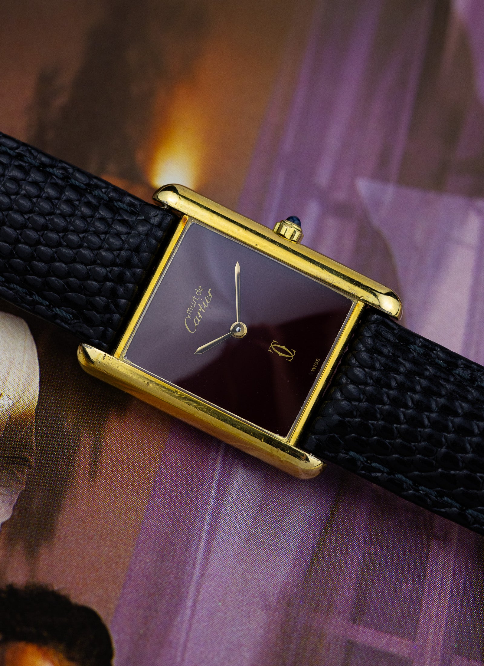 1980s Cartier Tank Must Burgundy 6 81006