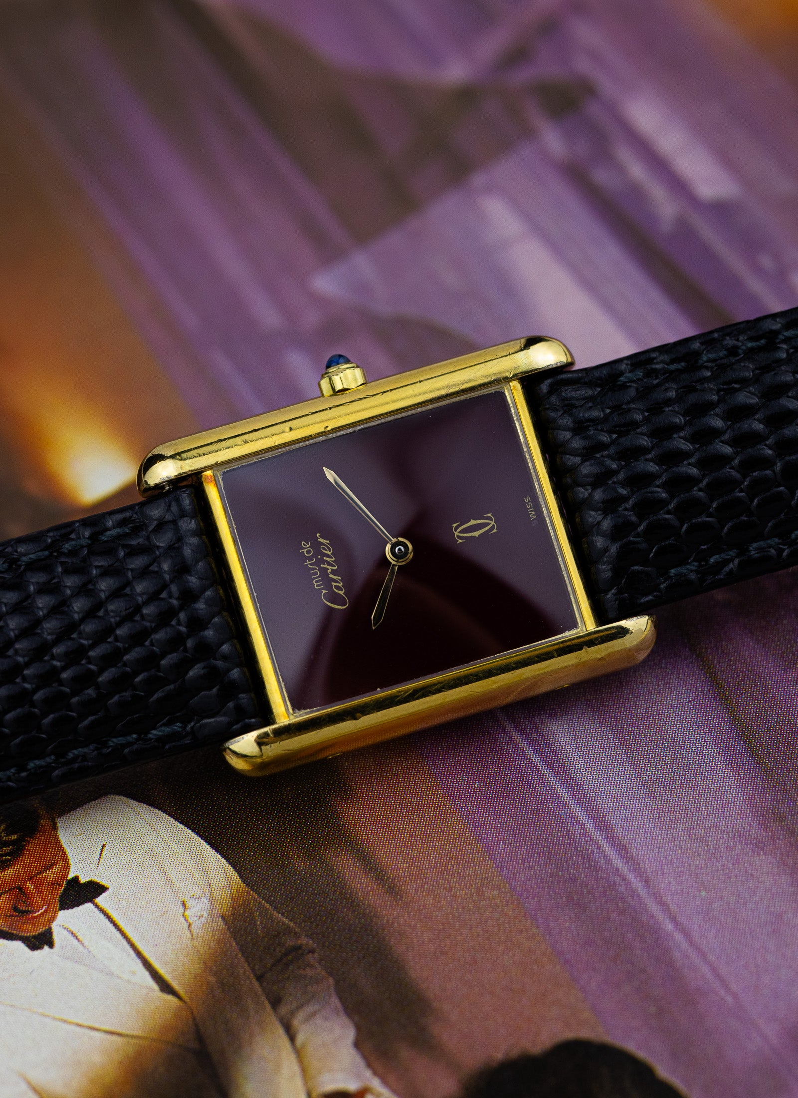 1980s Cartier Tank Must Burgundy 6 81006