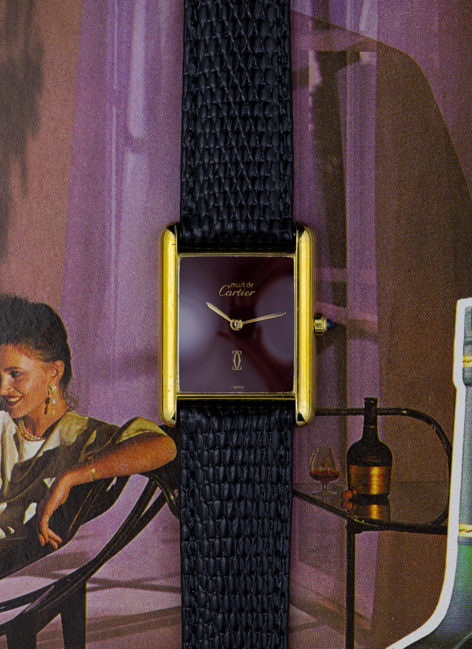 1980s Cartier Tank Must Burgundy 6 81006