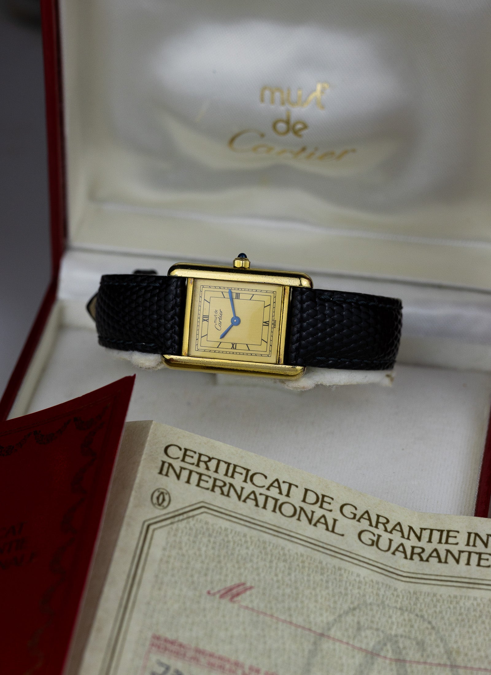 1987 Cartier Tank Must Art Deco Dial 3 66001 Full Set