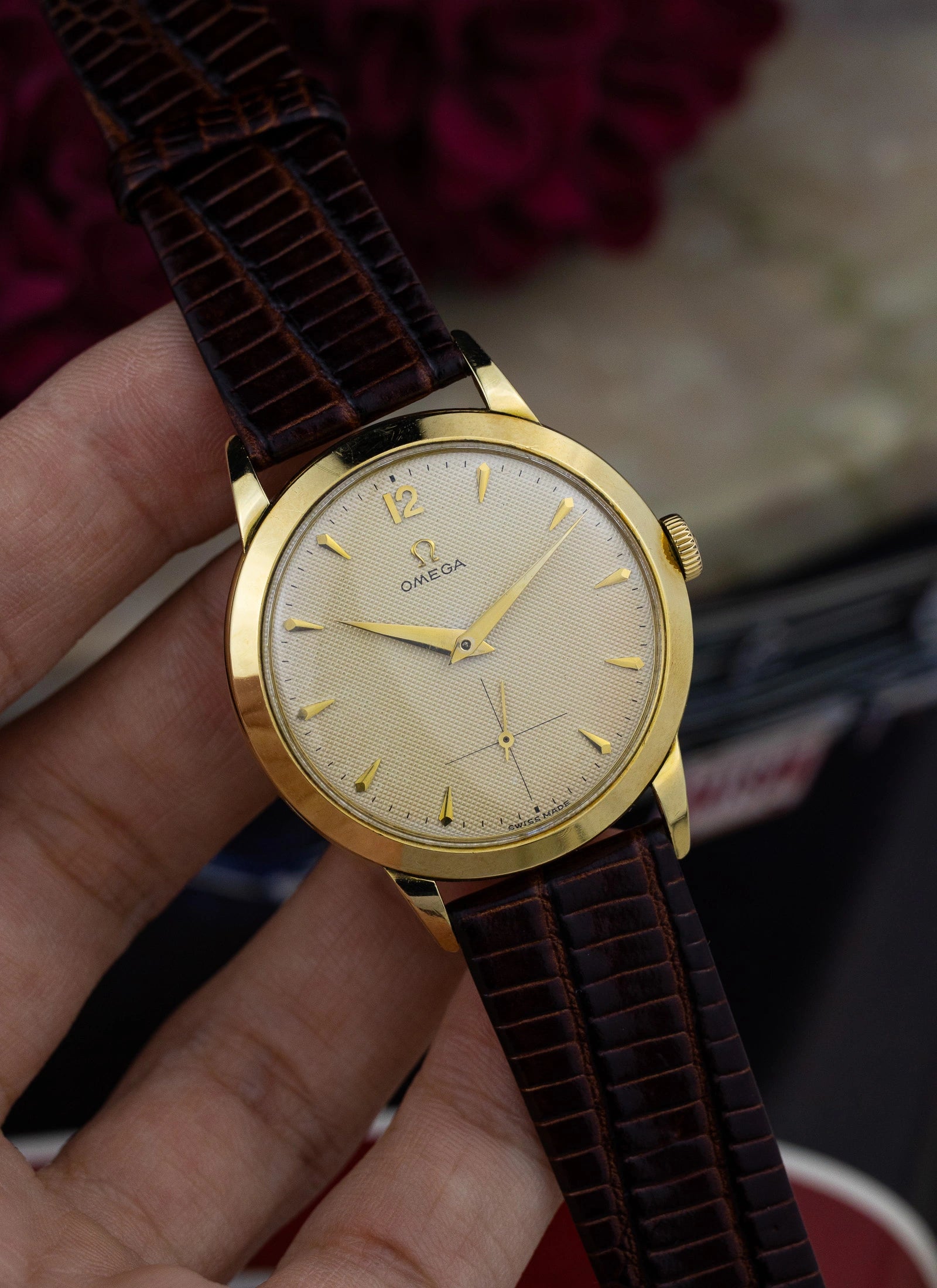 1952 14K Omega Tresor Sub Second Honeycomb 2684 cal. 266 Serviced