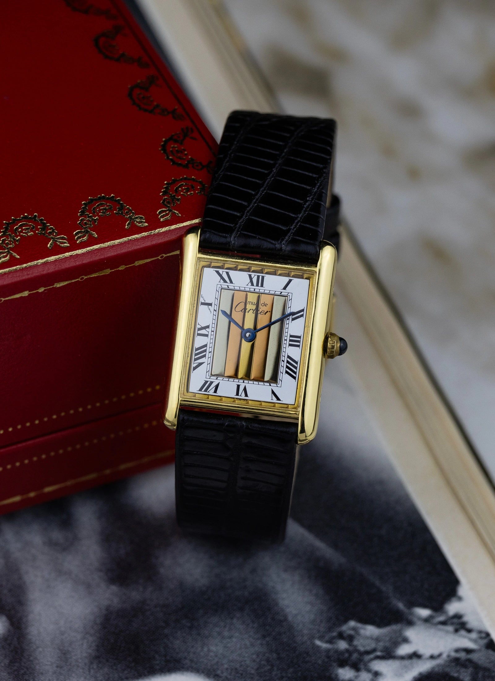 1990s Cartier Must Tank Trinity Dial 590005 Full Set