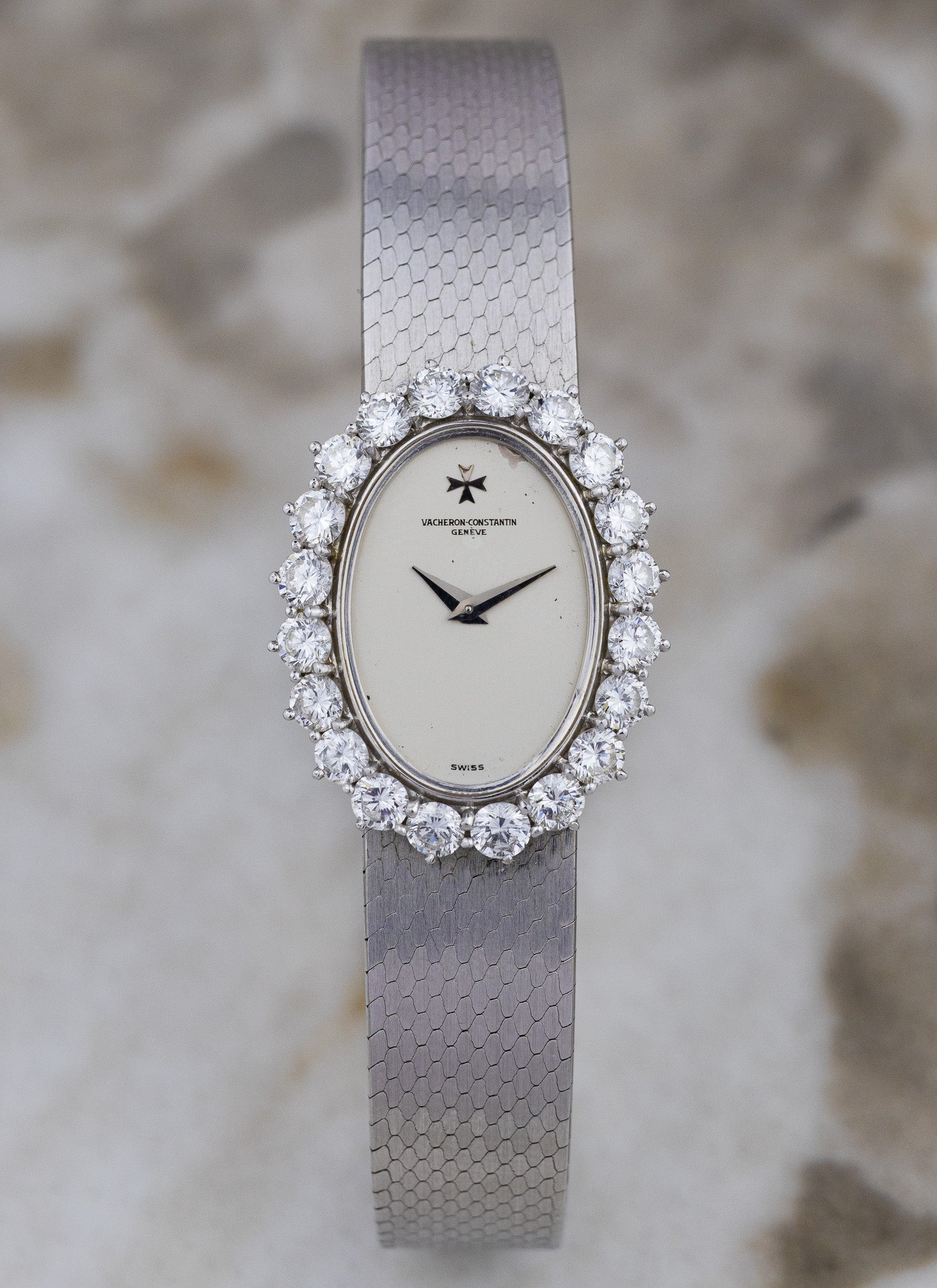 1977 18K WG Vacheron Constantin 18702 Big Diamond Bezel Full Set