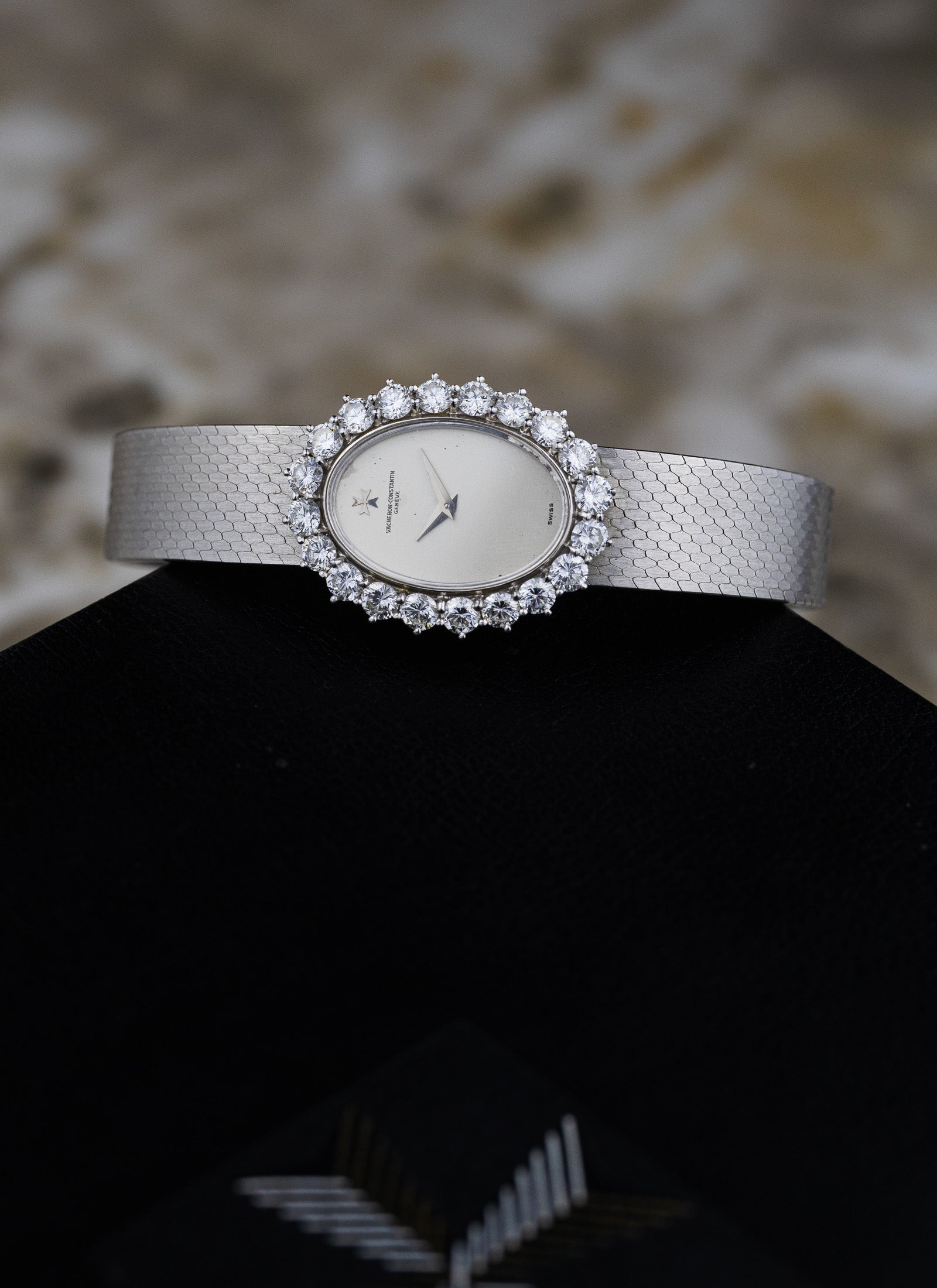 1977 18K WG Vacheron Constantin 18702 Big Diamond Bezel Full Set