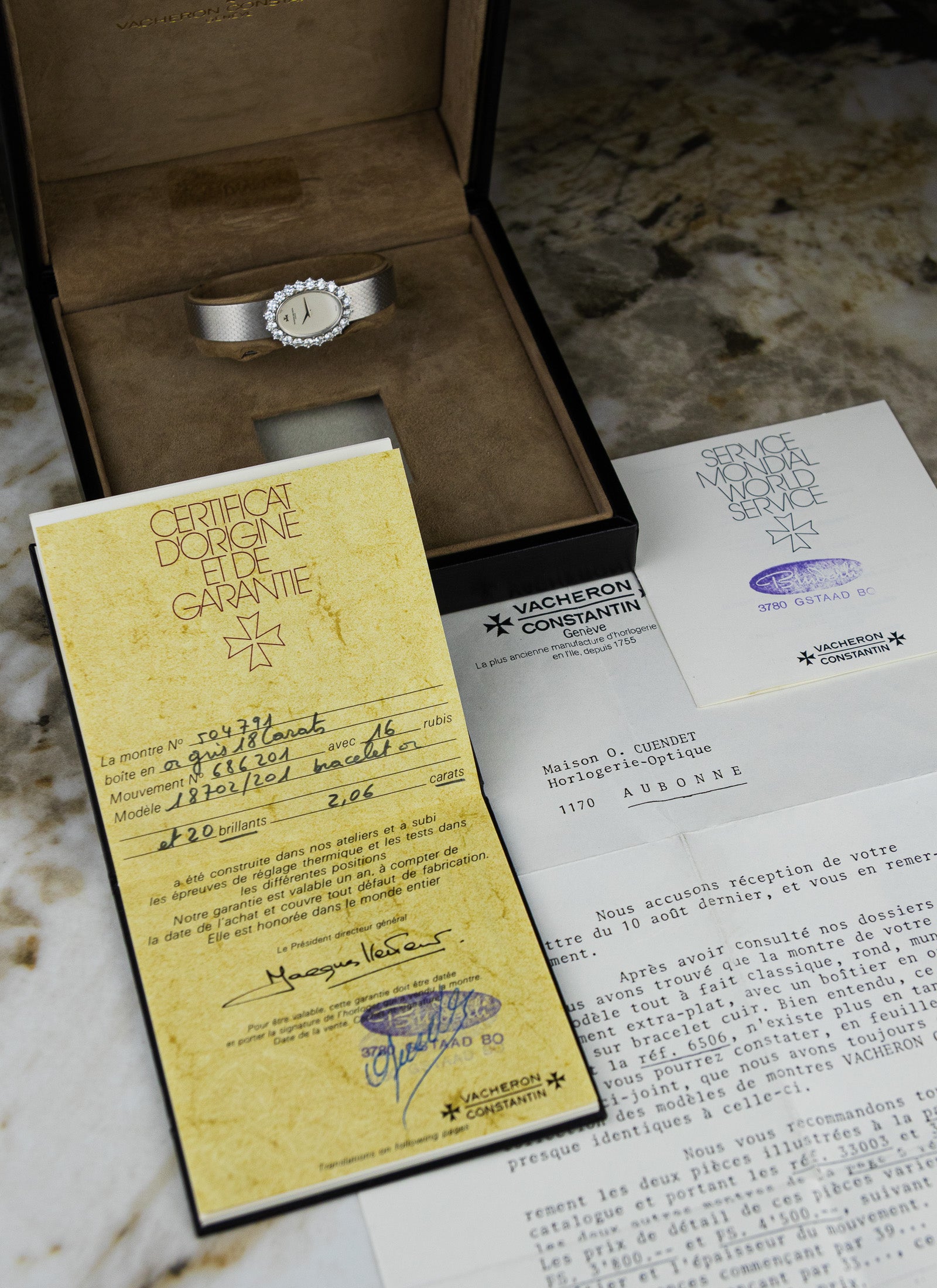 1977 18K WG Vacheron Constantin 18702 Big Diamond Bezel Full Set