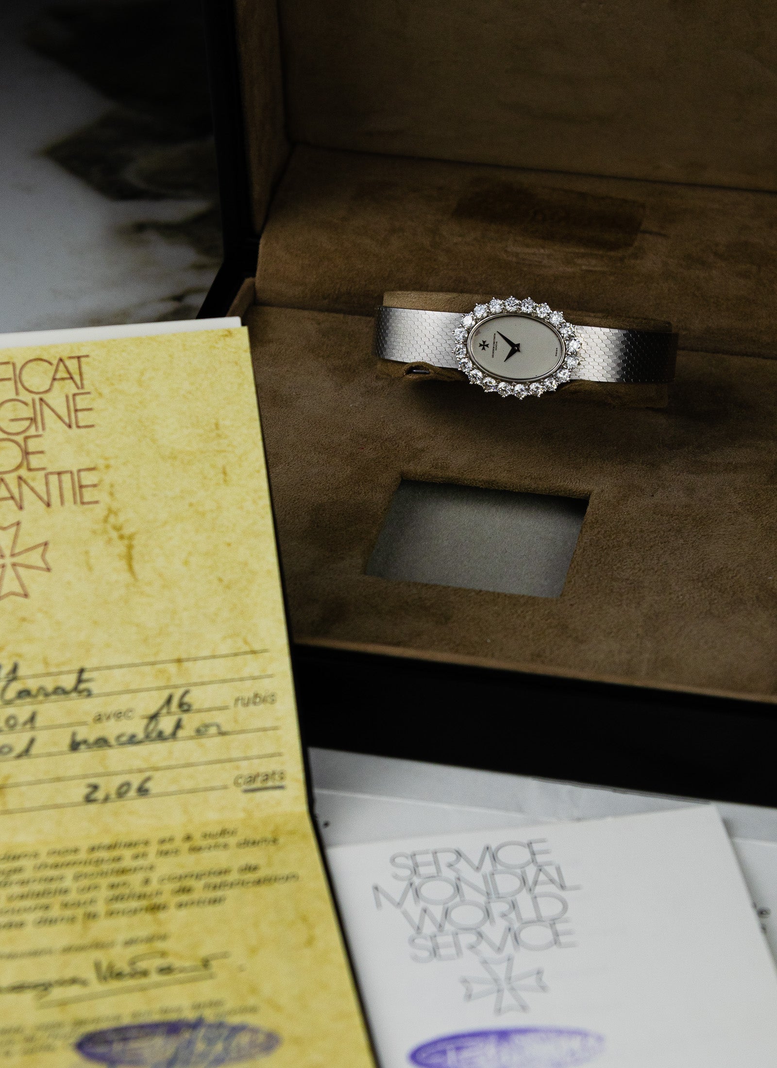 1977 18K WG Vacheron Constantin 18702 Big Diamond Bezel Full Set