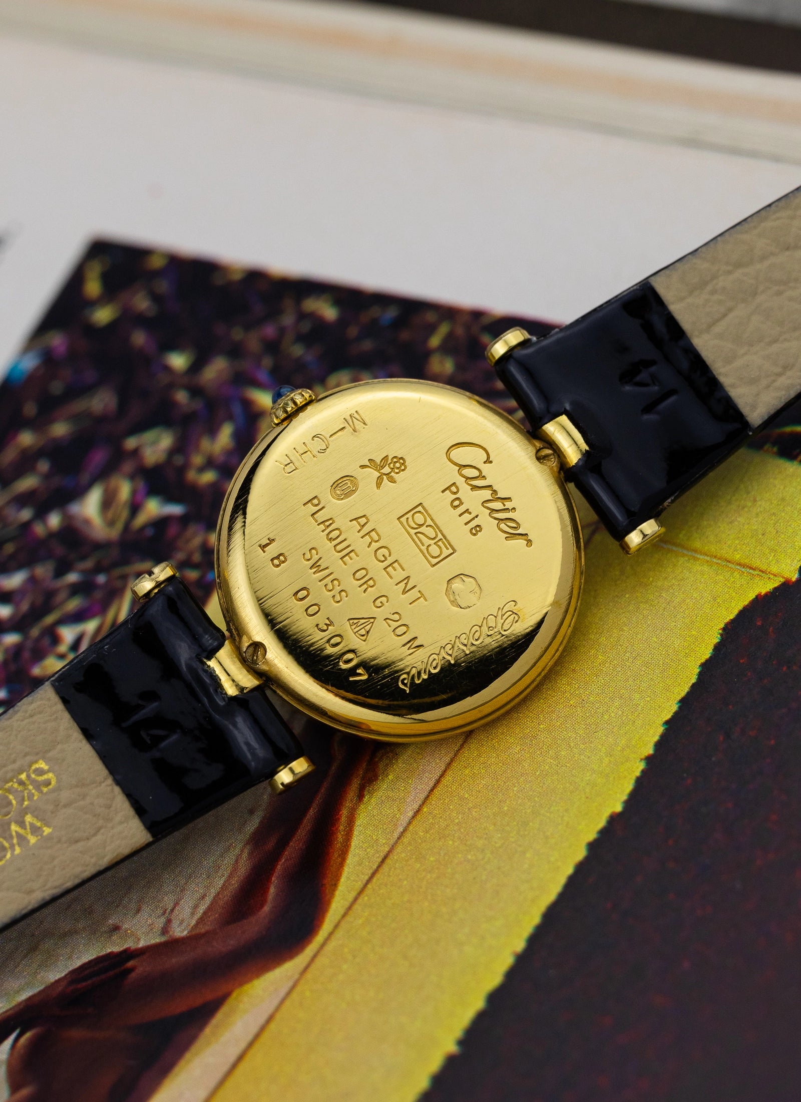 1980 Lady Cartier Must Vendome Black Dial 84977913 Travel Box & Papers