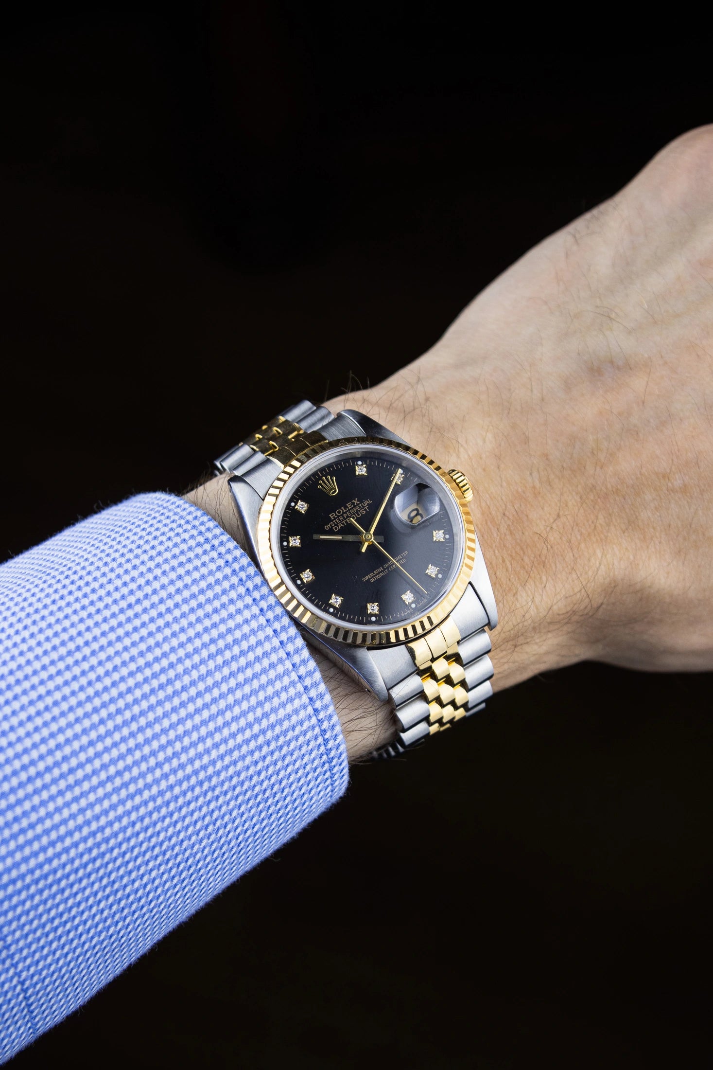 1994 Rolex Datejust 16233 Black Diamond Dial Full Set