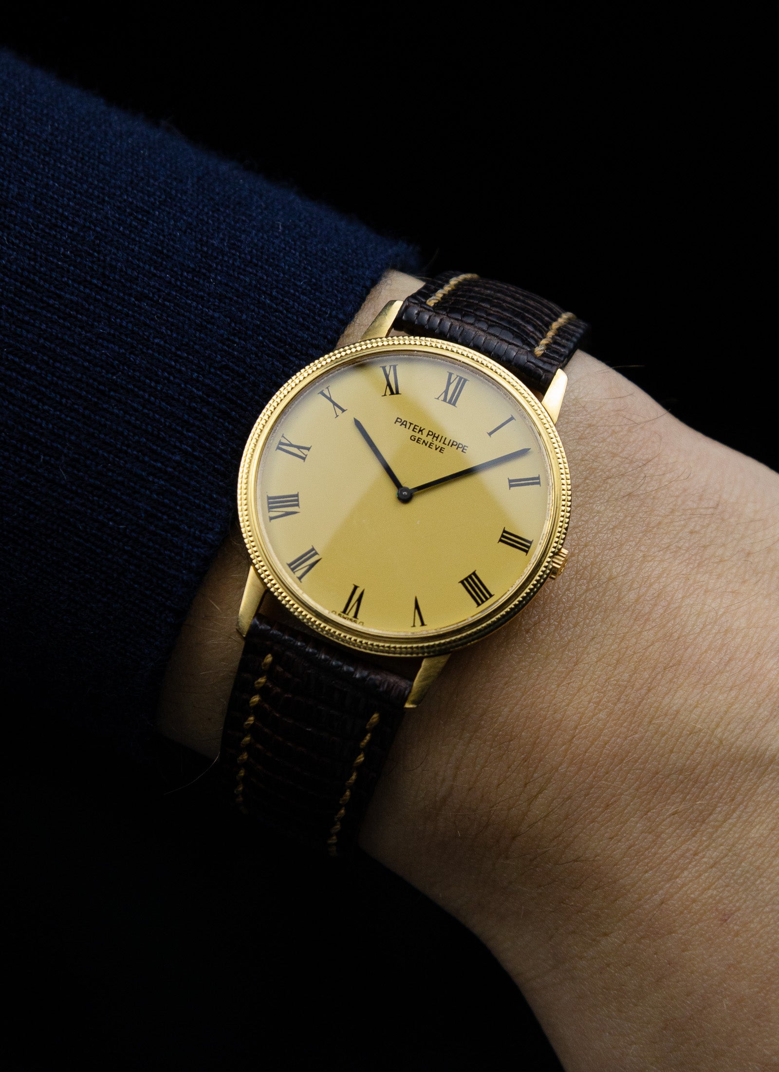 1970s Patek Philippe Calatrava 3590 Clous de Paris Sigma Dial
