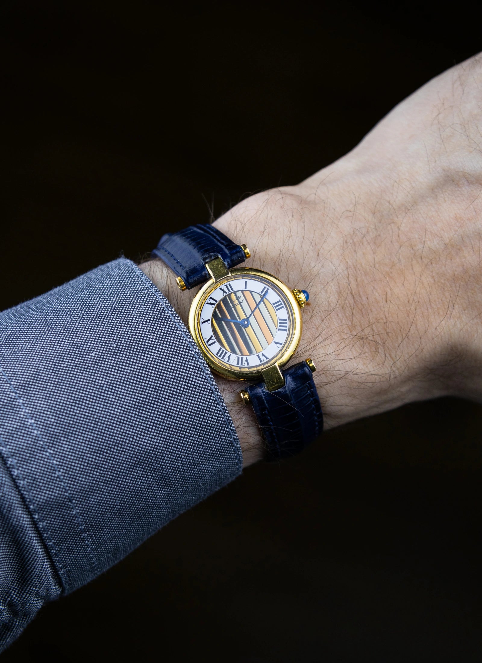 1990s Must De Cartier Vendome 590004 Trinity Dial Full Set