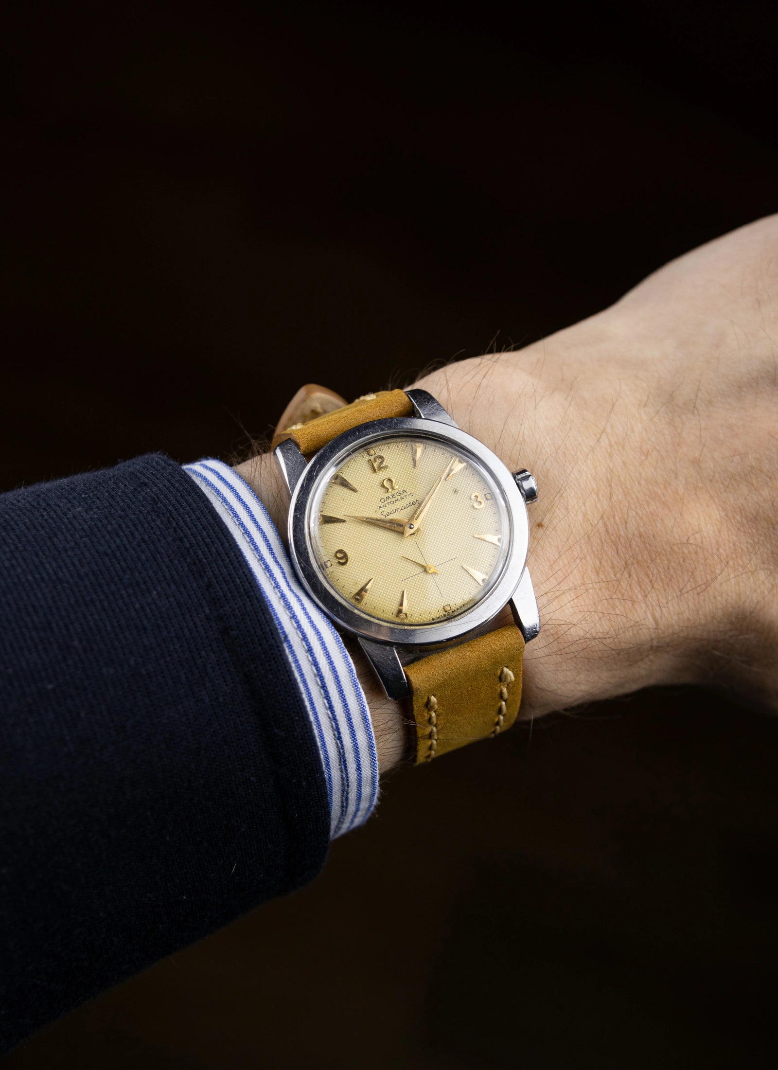 1953 Omega Seamaster Fat Lugs Bumper Honeycomb 2576 cal. 344