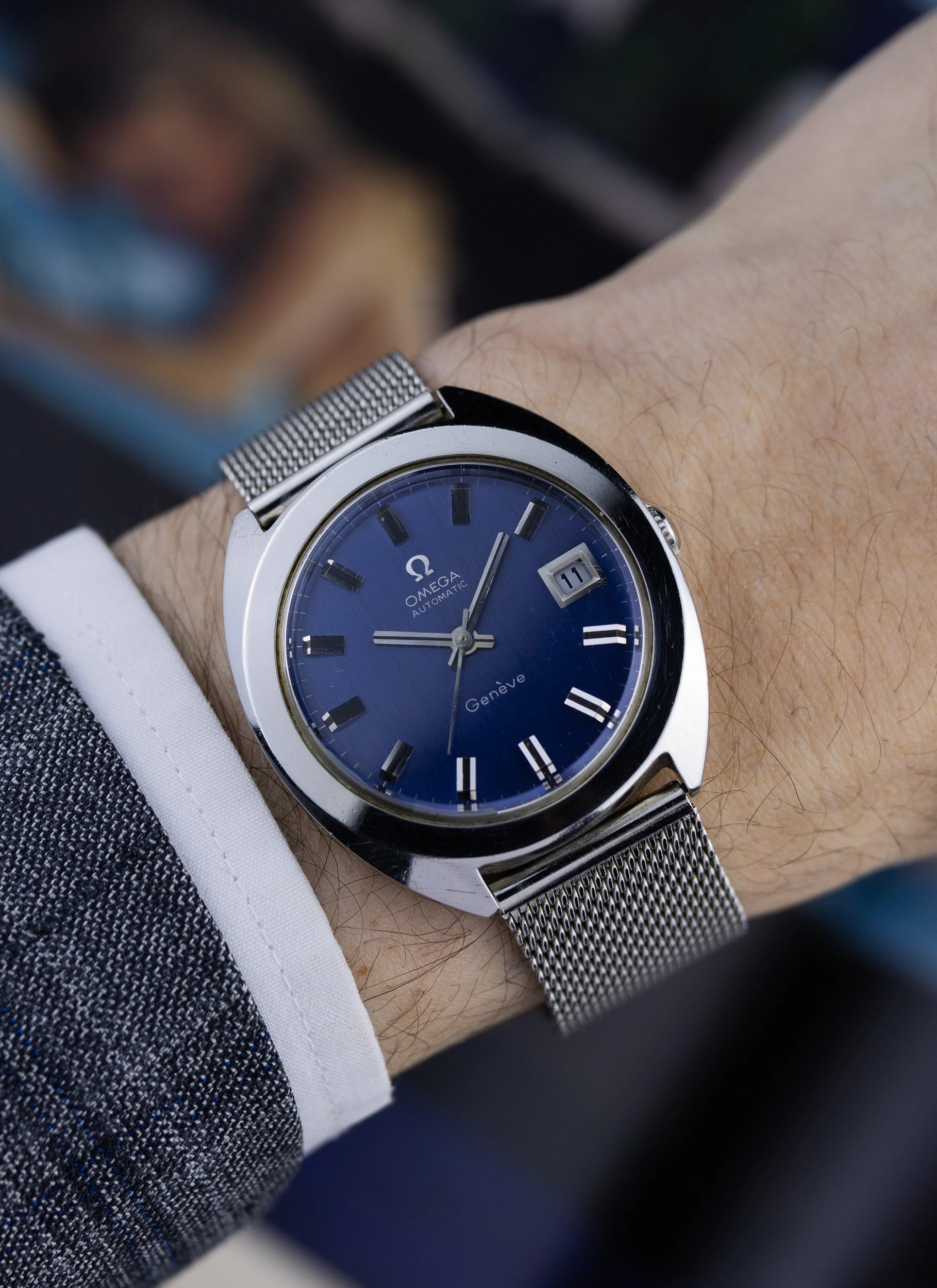 1970s Omega Geneve Navy Dial 166.721 cal. 565