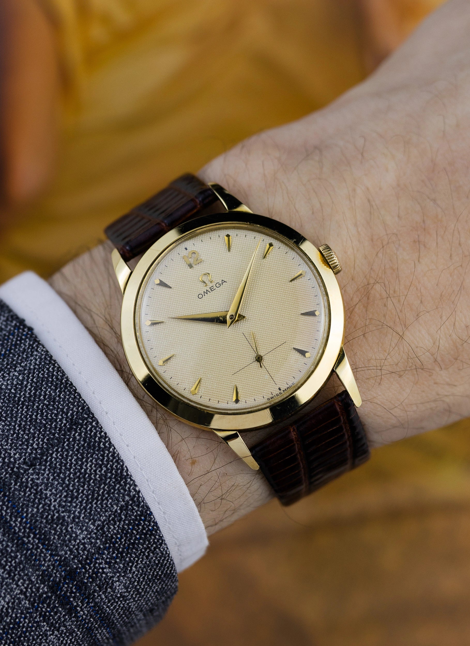 1952 14K Omega Tresor Sub Second Honeycomb 2684 cal. 266 Serviced