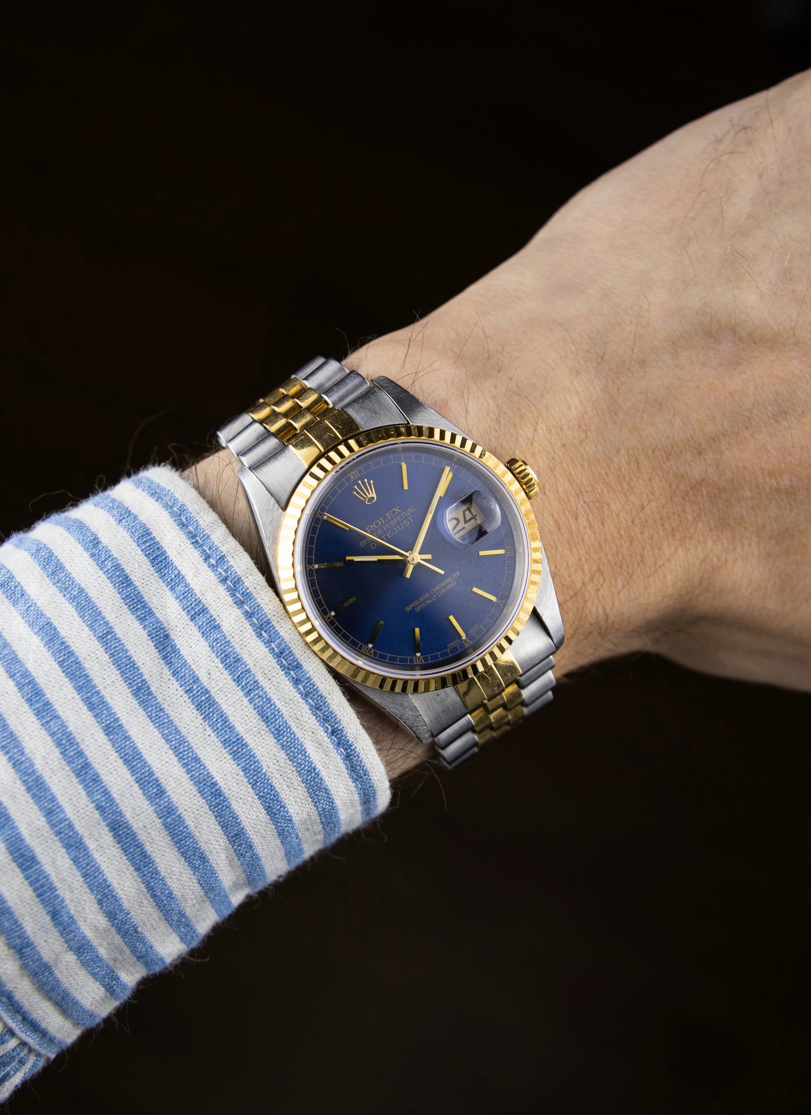 2000 Rolex Datejust 16233 Blue Dial