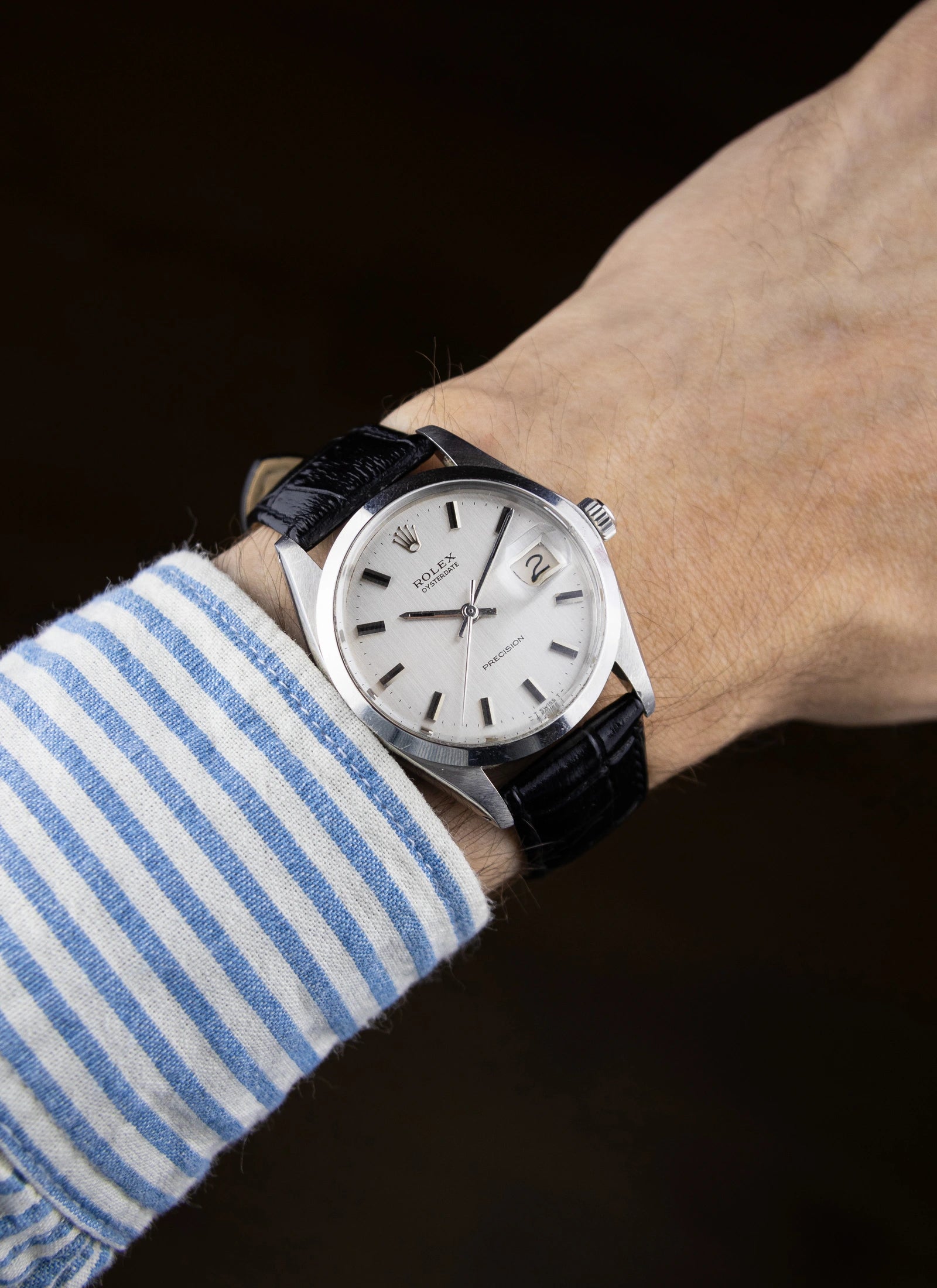1970 Rolex Oysterdate 6694 Silver Dial