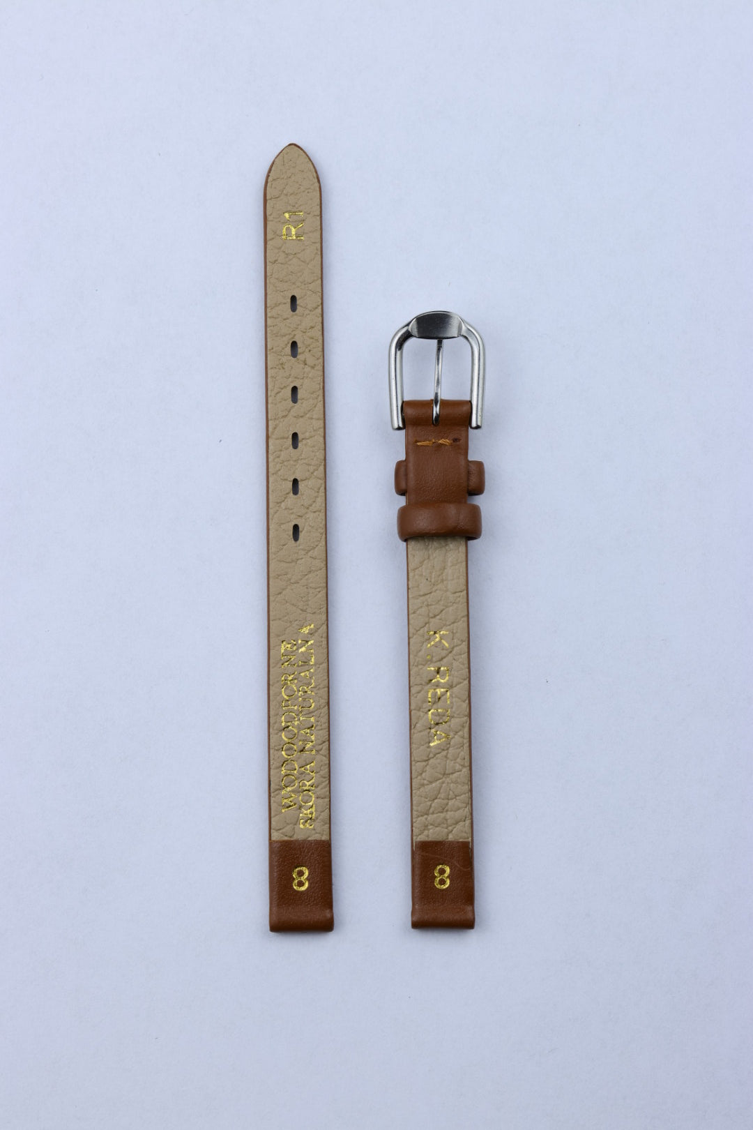 Pasek skórzany damski K.REDA jasny brąz gładki klasyczny (P067)